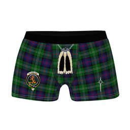 ScotsTee Shop Scottish Sutherland Clan Crest Highland Kilt Sporran Tartan Boxer Briefs