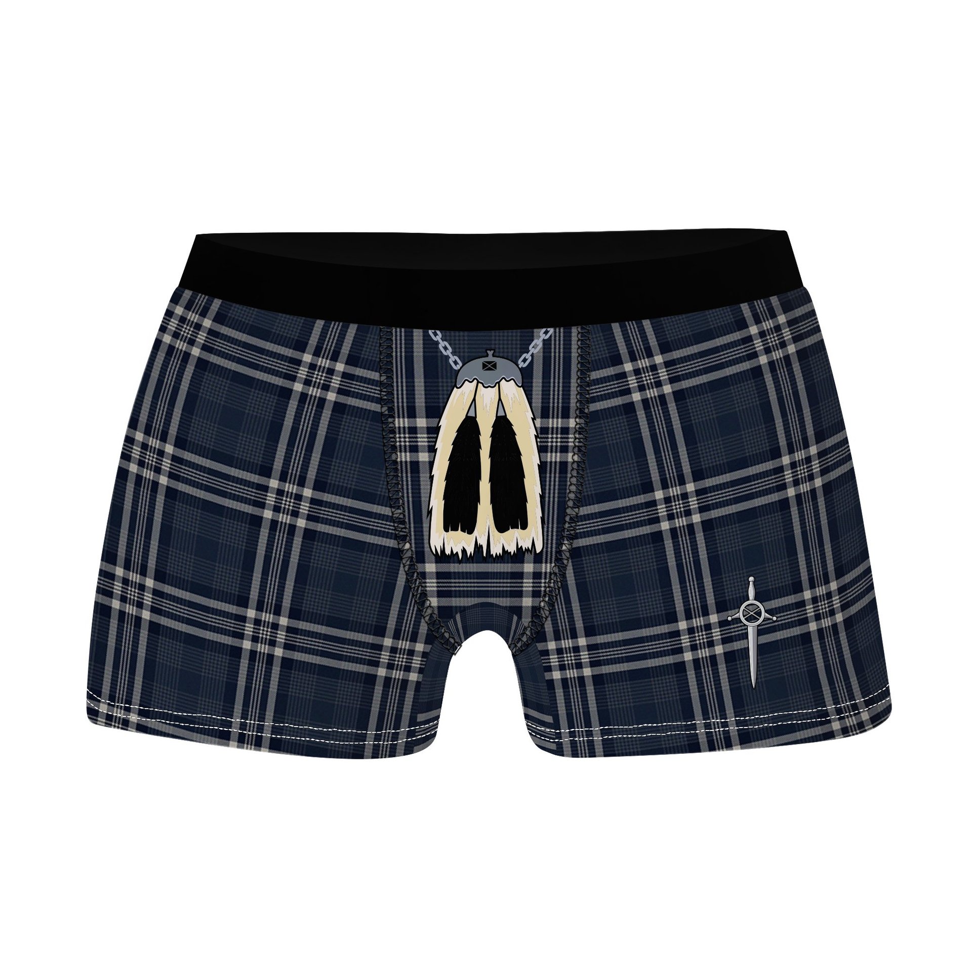 ScotsTee Shop Scottish Navy Formal Dress Clan Highland Kilt Sporran Tartan Boxer Briefs