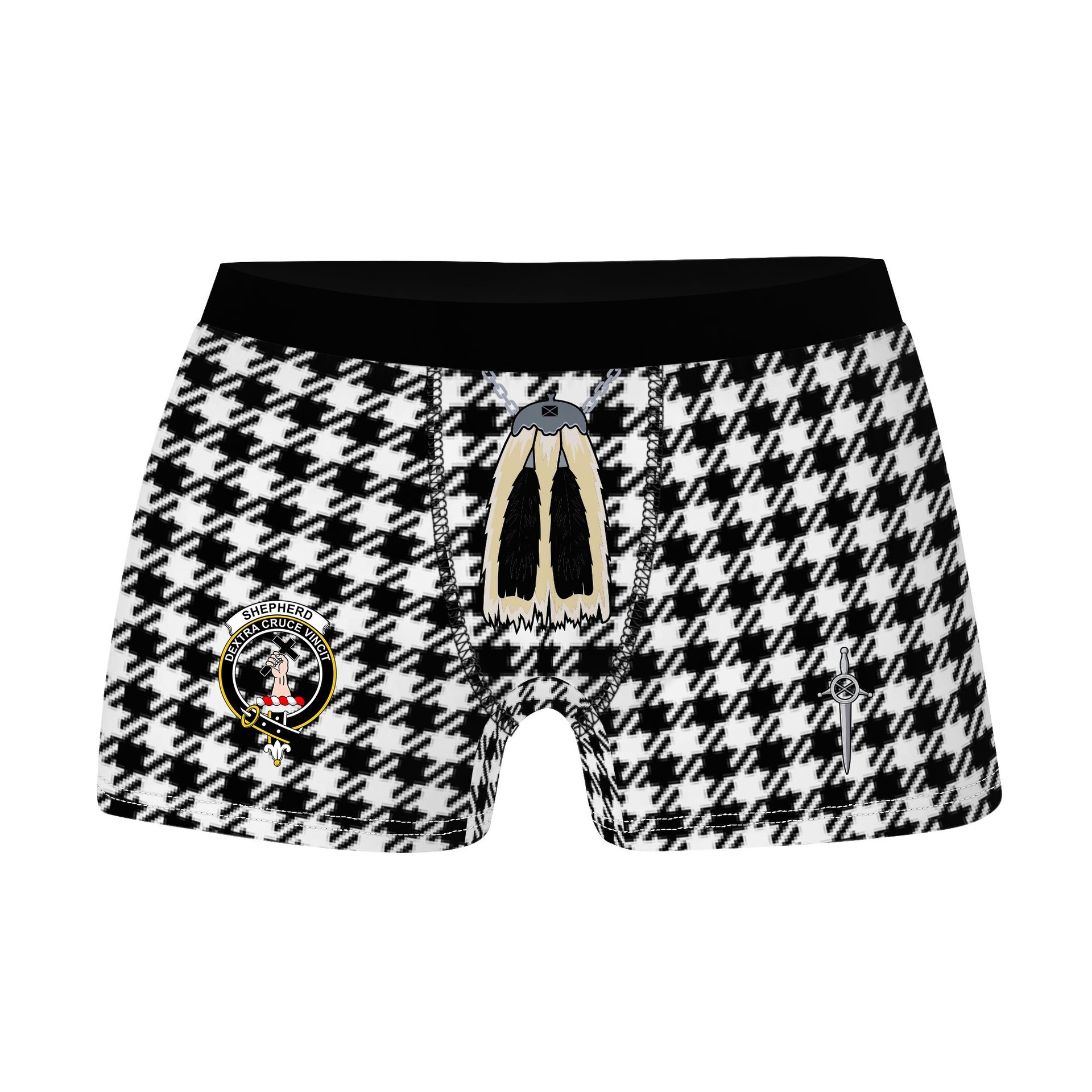 ScotsTee Shop Scottish Shepherd Clan Crest Highland Kilt Sporran Tartan Boxer Briefs