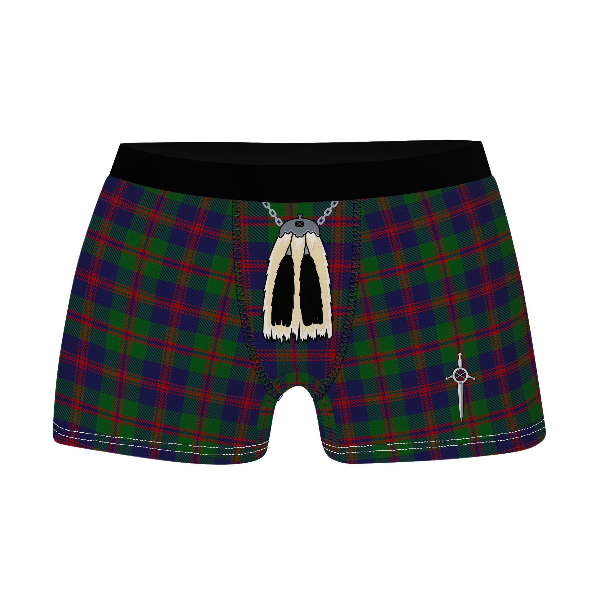 ScotsTee Shop Scottish Robertson Struan Clan Highland Kilt Sporran Tartan Boxer Briefs