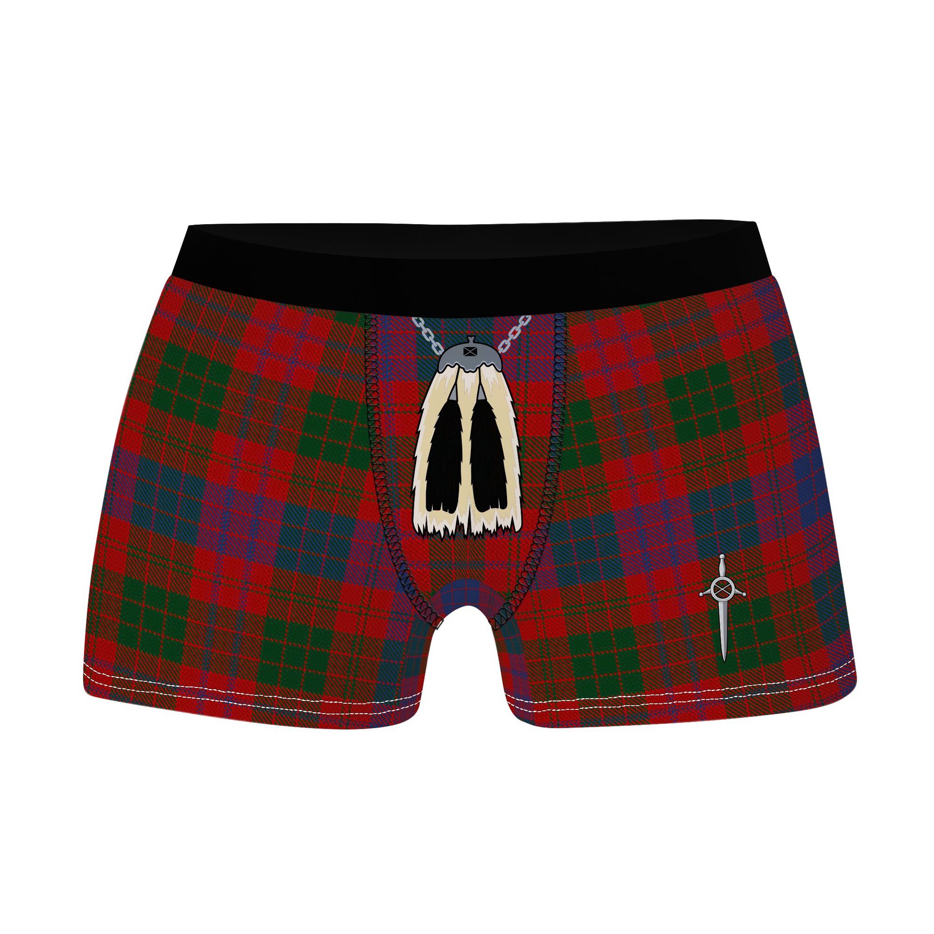 ScotsTee Shop Scottish Ross Clan Highland Kilt Sporran Tartan Boxer Briefs