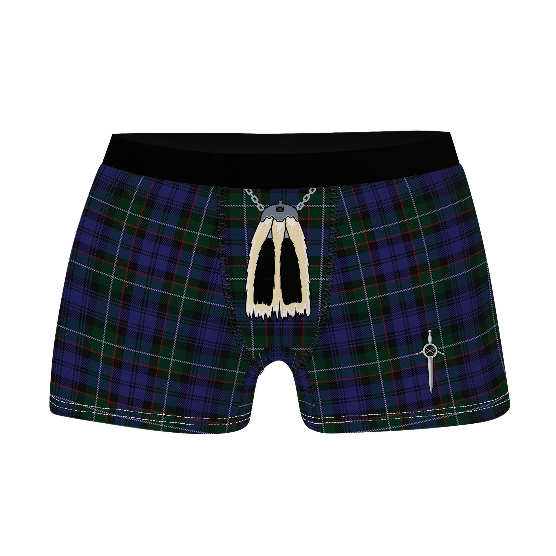 ScotsTee Shop Scottish Semple Clan Highland Kilt Sporran Tartan Boxer Briefs