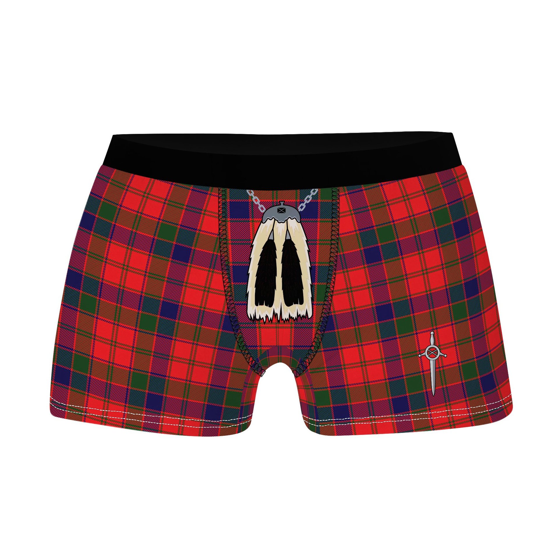 ScotsTee Shop Scottish Robertson Modern Clan Highland Kilt Sporran Tartan Boxer Briefs