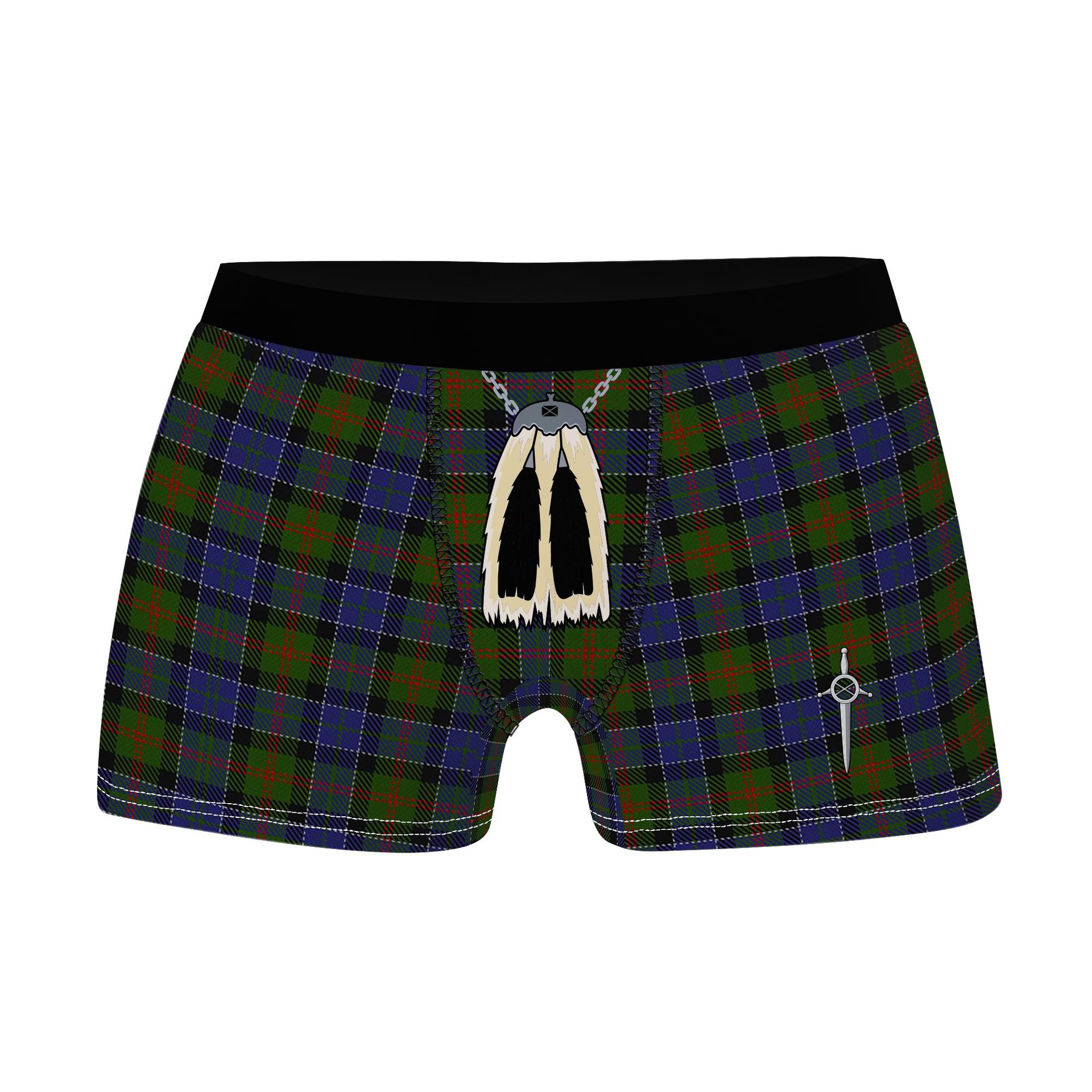 ScotsTee Shop Scottish MacPhedran Clan Highland Kilt Sporran Tartan Boxer Briefs