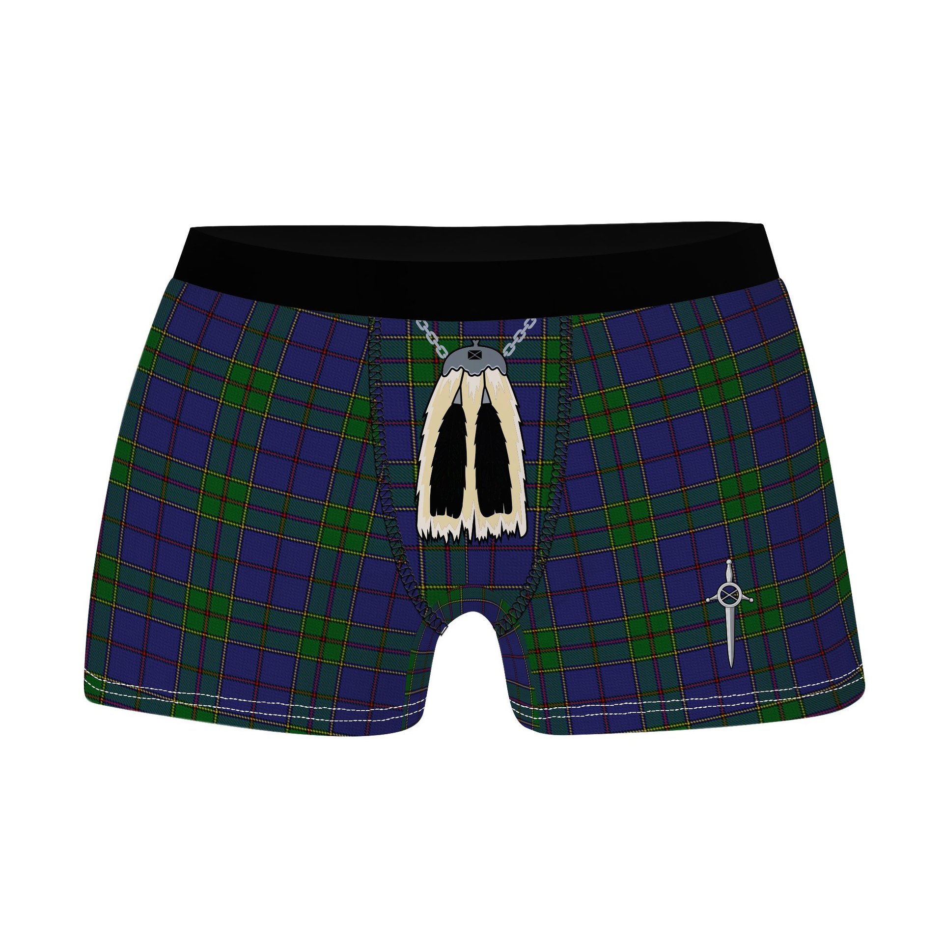 ScotsTee Shop Scottish Strachan Clan Highland Kilt Sporran Tartan Boxer Briefs