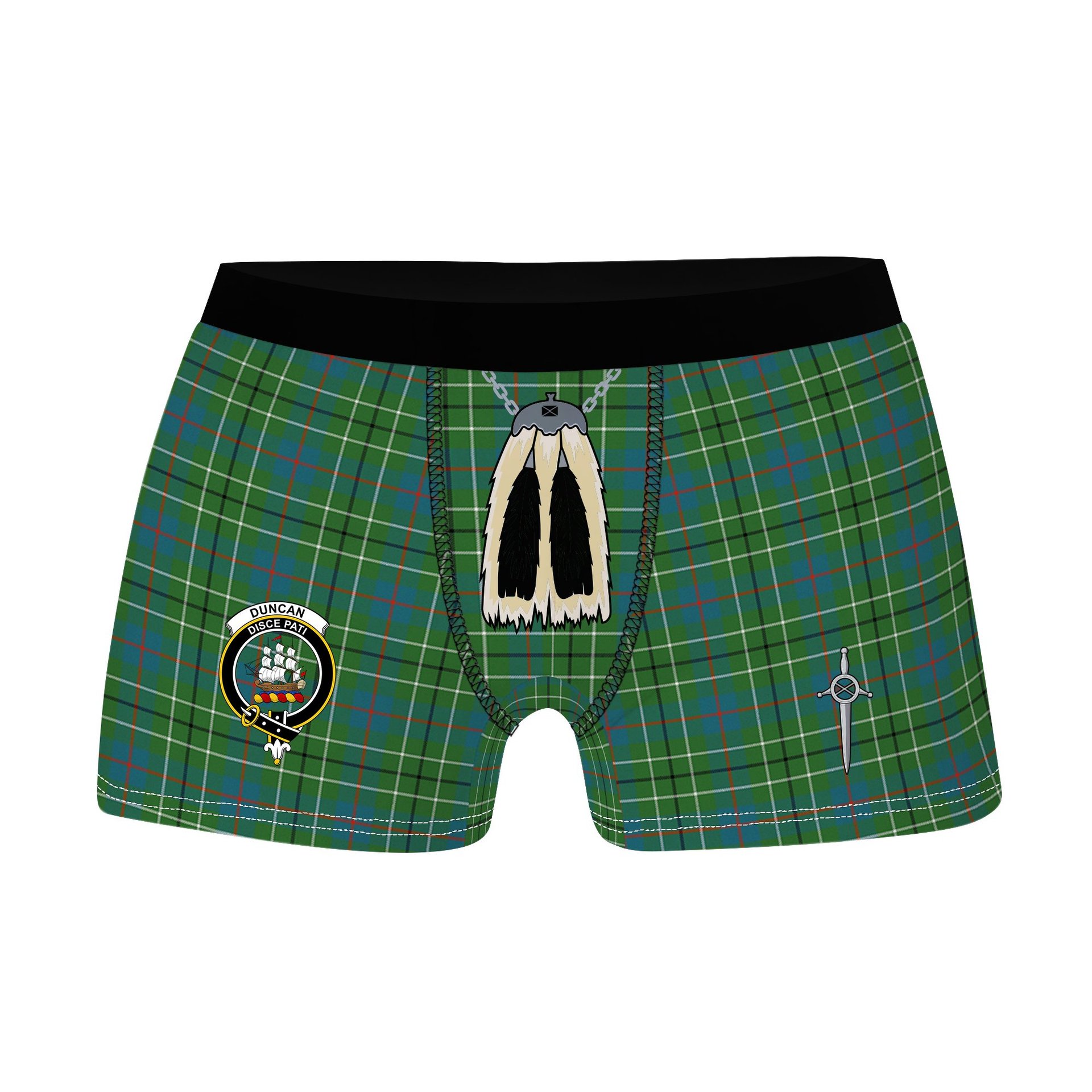 ScotsTee Shop Scottish Duncan Ancient Clan Clan Crest Highland Kilt Sporran Tartan Boxer Briefs
