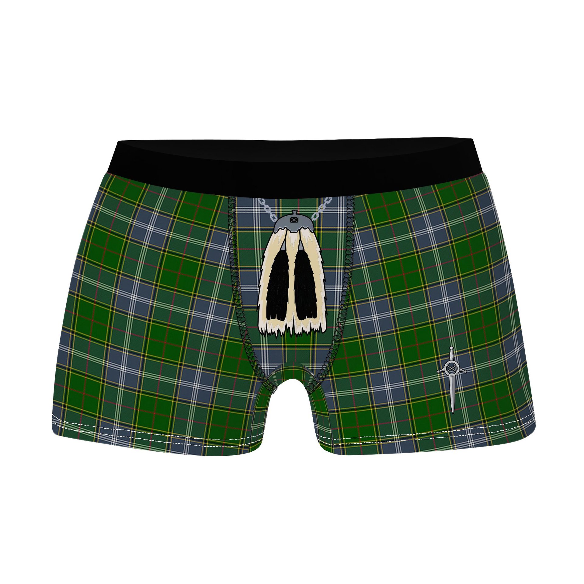 ScotsTee Shop Scottish Pringle Clan Highland Kilt Sporran Tartan Boxer Briefs