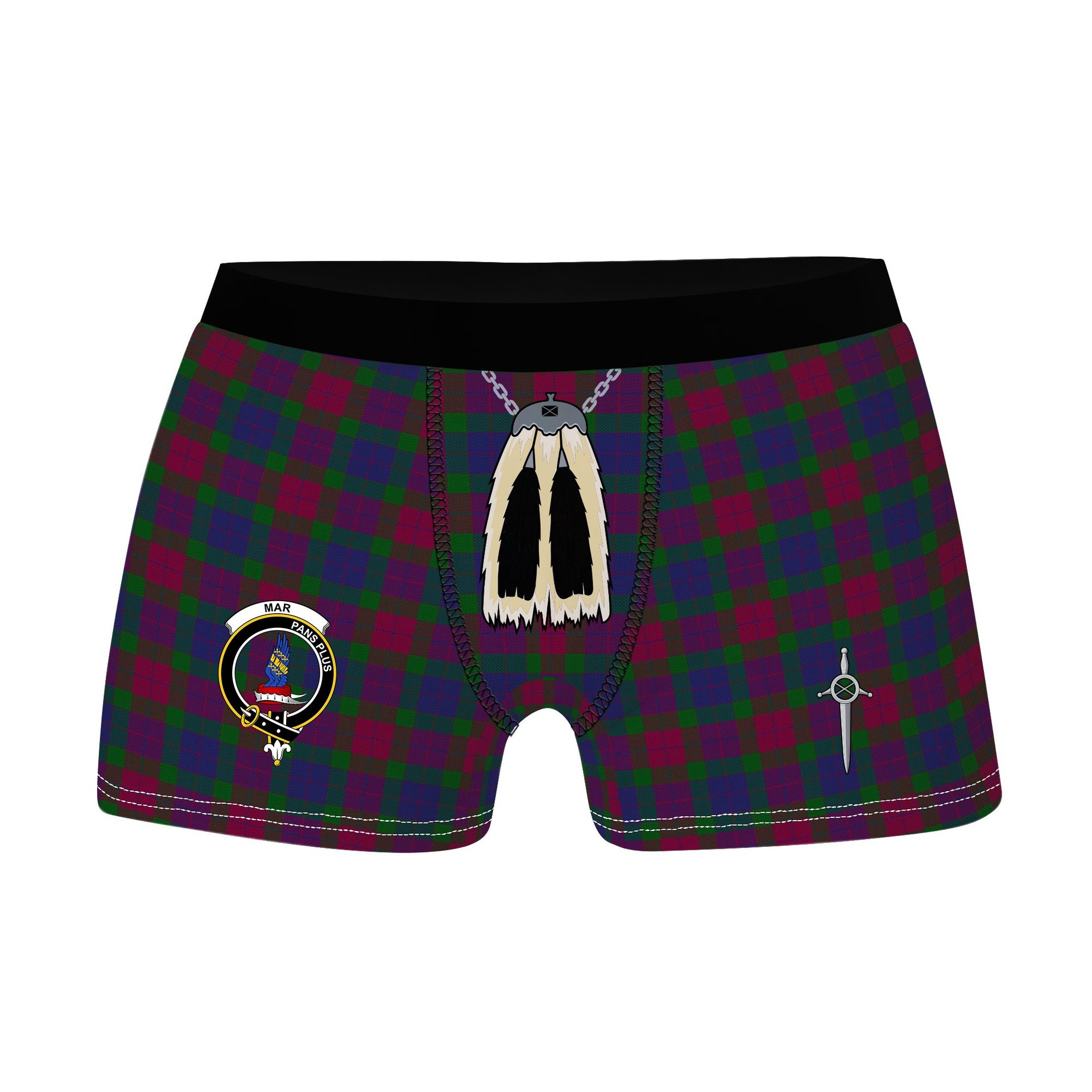 ScotsTee Shop Scottish Mar Dress Clan Crest Highland Kilt Sporran Tartan Boxer Briefs