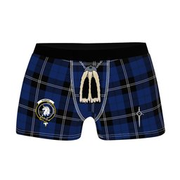ScotsTee Shop Scottish Ramsay Blue Modern Clan Crest Highland Kilt Sporran Tartan Boxer Briefs