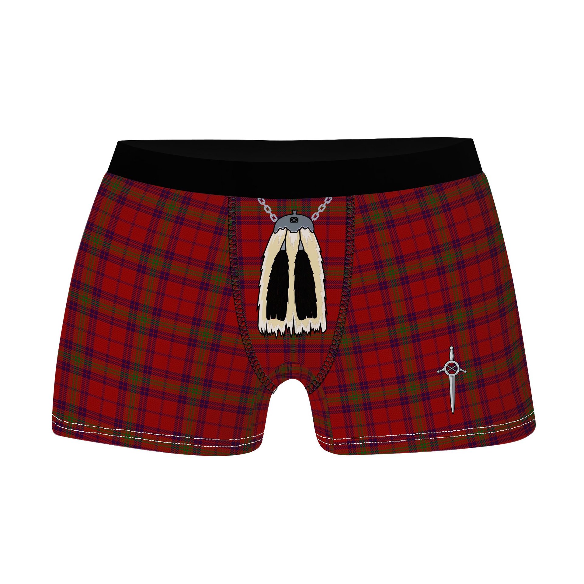 ScotsTee Shop Scottish Ross Old Clan Highland Kilt Sporran Tartan Boxer Briefs