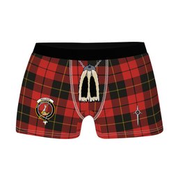 ScotsTee Shop Scottish Wallace Weathered Clan Crest Highland Kilt Sporran Tartan Boxer Briefs