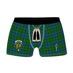 ScotsTee Shop Scottish Johnstone Clan Crest Highland Kilt Sporran Tartan Boxer Briefs