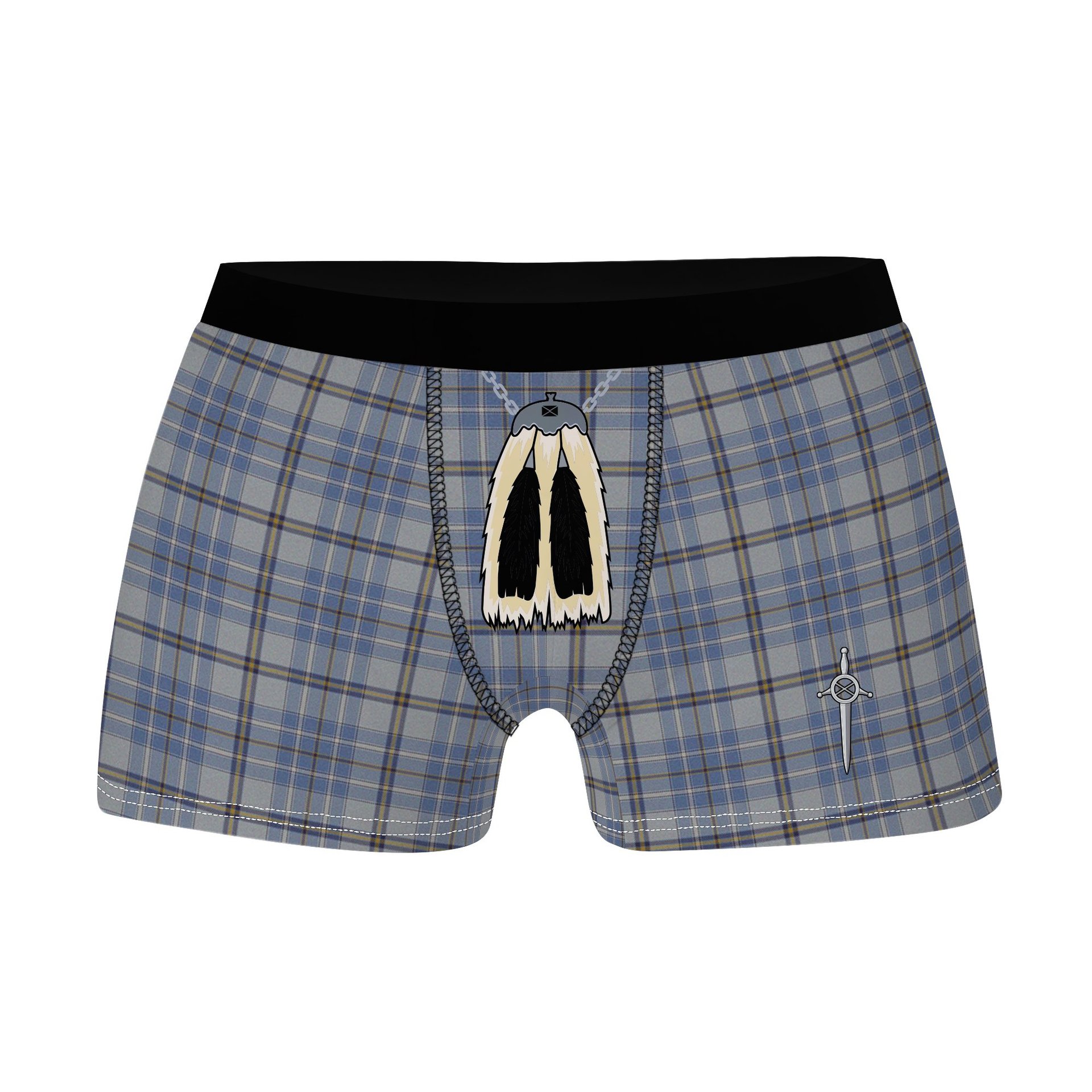 ScotsTee Shop Scottish Tweedie Clan Highland Kilt Sporran Tartan Boxer Briefs