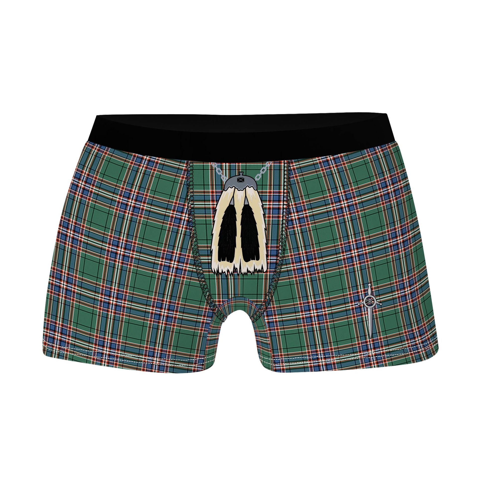 ScotsTee Shop Scottish McFarland Hunting Ancient Clan Highland Kilt Sporran Tartan Boxer Briefs