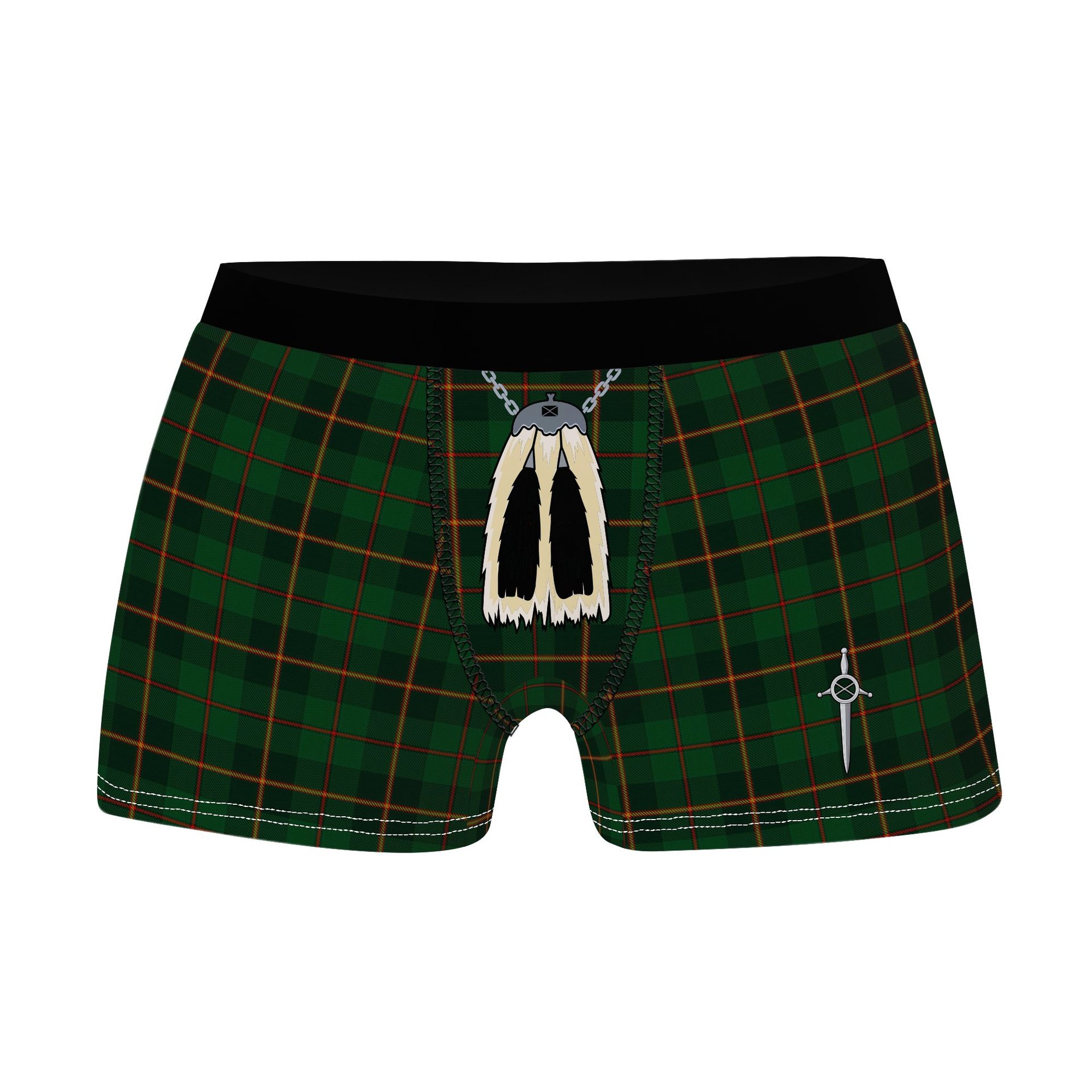 ScotsTee Shop Scottish McGeorge Clan Highland Kilt Sporran Tartan Boxer Briefs