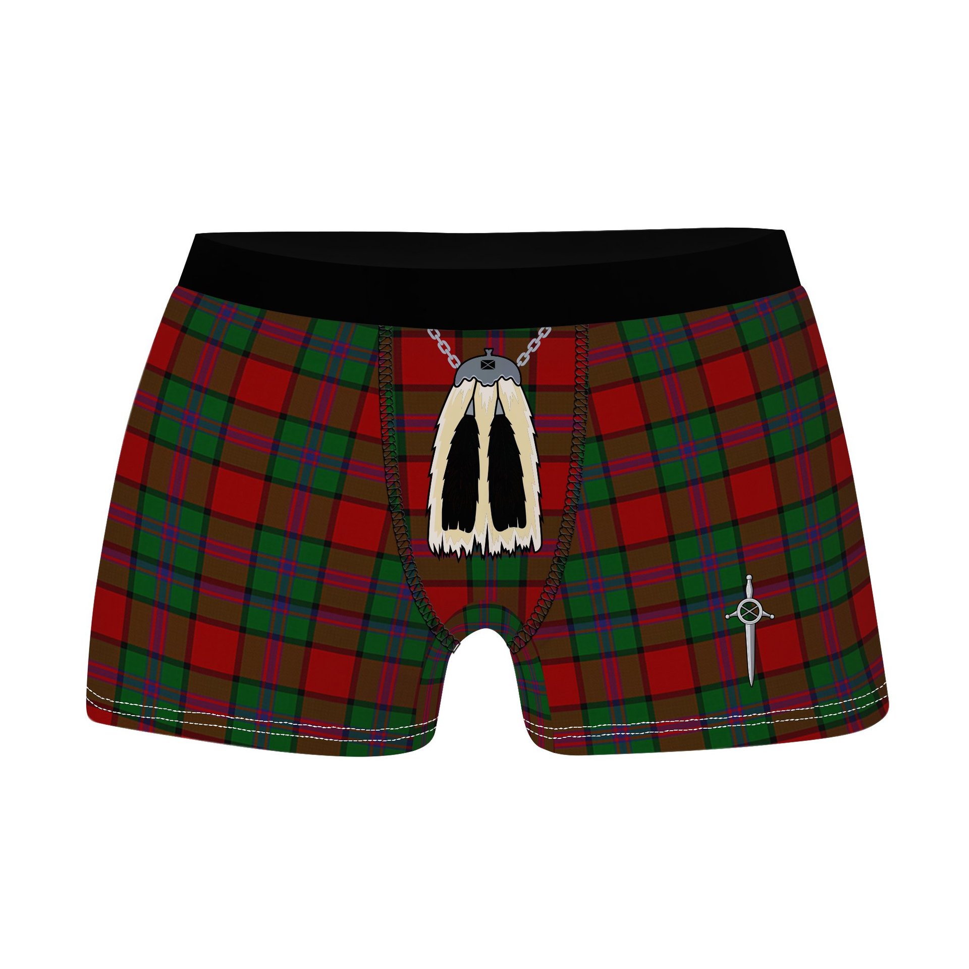 ScotsTee Shop Scottish Plummer Clan Highland Kilt Sporran Tartan Boxer Briefs