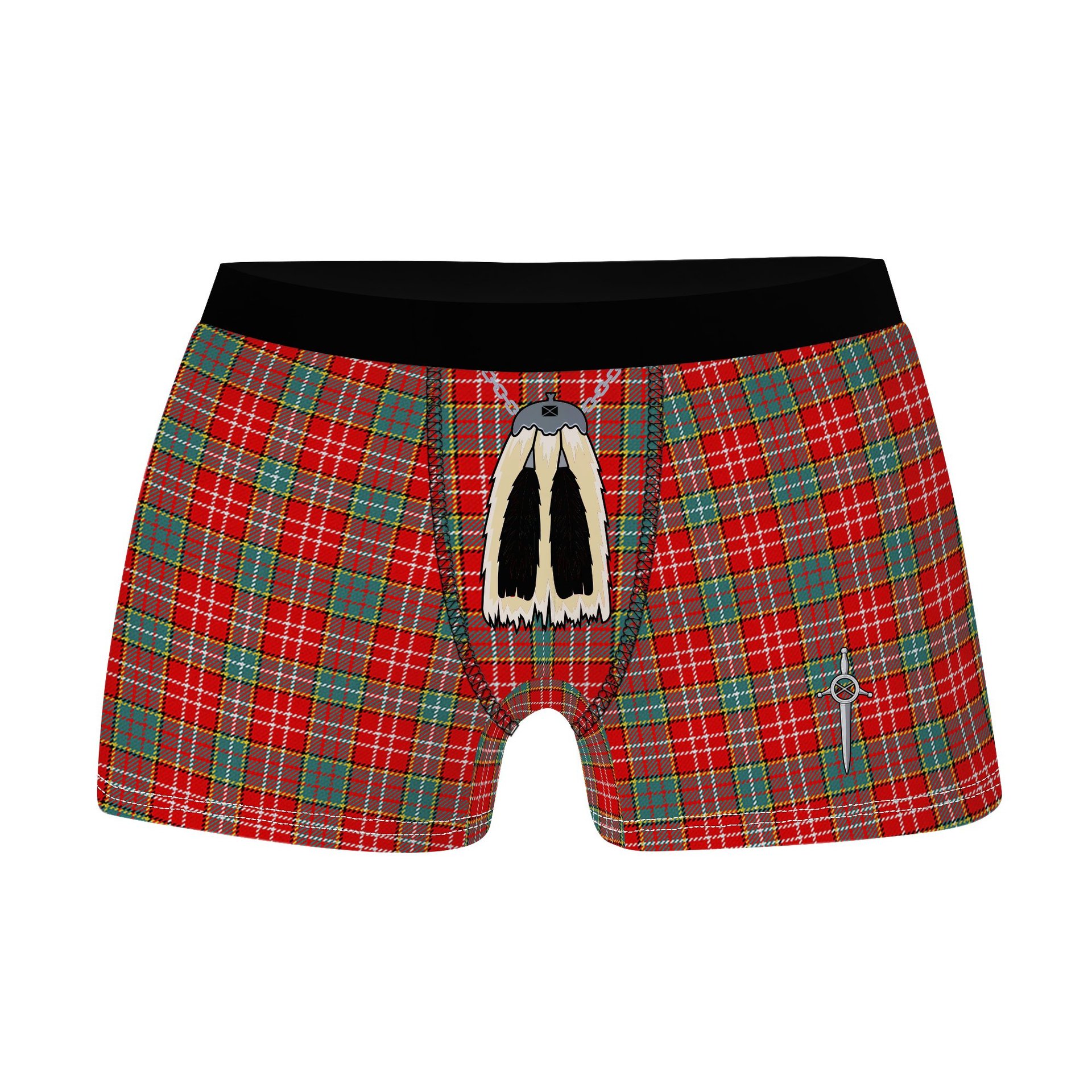 ScotsTee Shop Scottish Ogilvie (Ogilvy) Modern Clan Highland Kilt Sporran Tartan Boxer Briefs