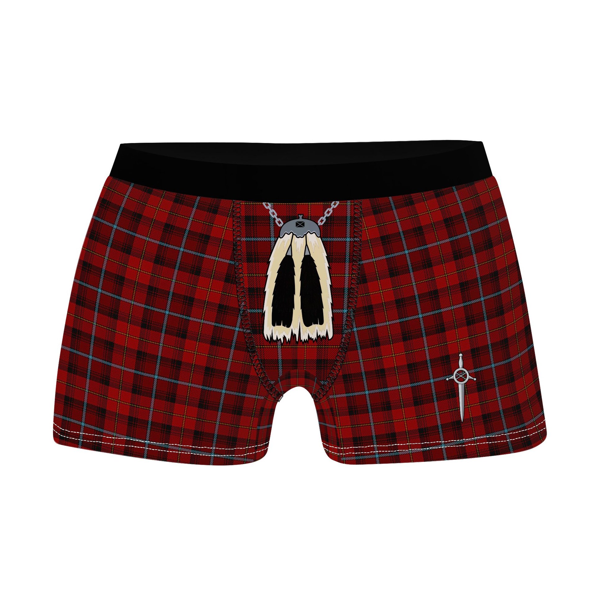 ScotsTee Shop Scottish McCandlish Red Clan Highland Kilt Sporran Tartan Boxer Briefs
