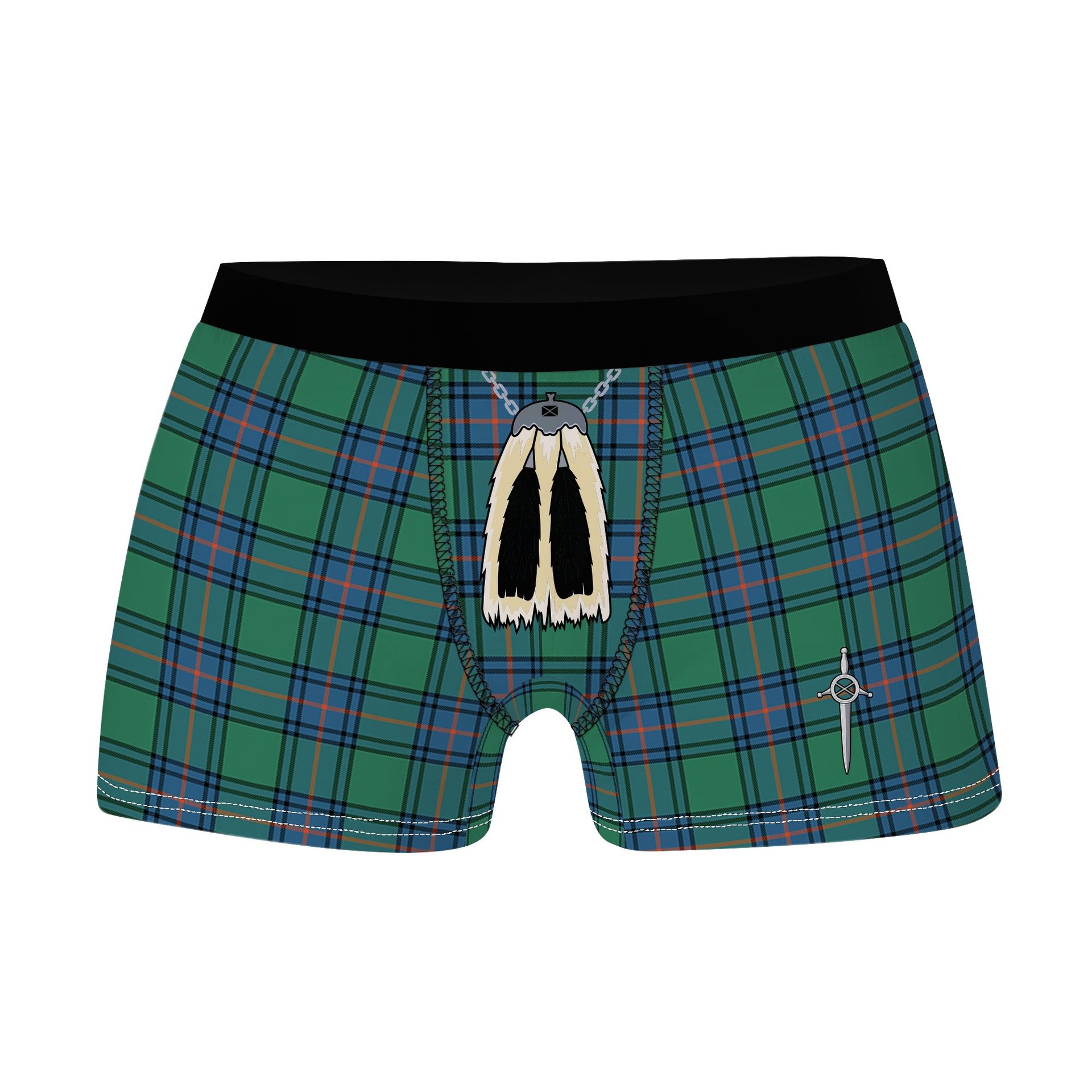 ScotsTee Shop Scottish Shaw Ancient Clan Highland Kilt Sporran Tartan Boxer Briefs