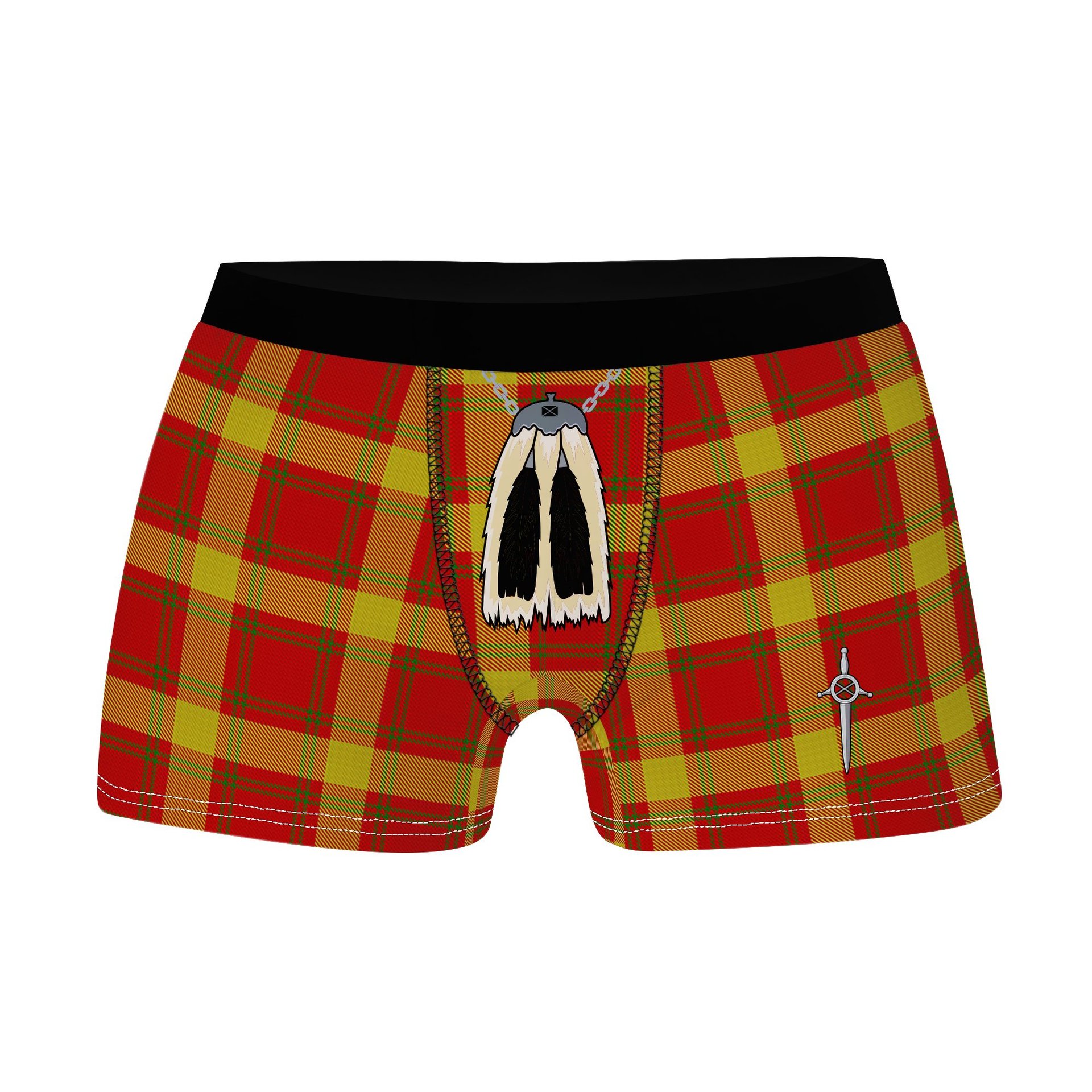 ScotsTee Shop Scottish Maguire Black Clan Highland Kilt Sporran Tartan Boxer Briefs