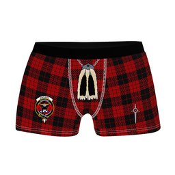 ScotsTee Shop Scottish MacLeod Black and Red Clan Crest Highland Kilt Sporran Tartan Boxer Briefs