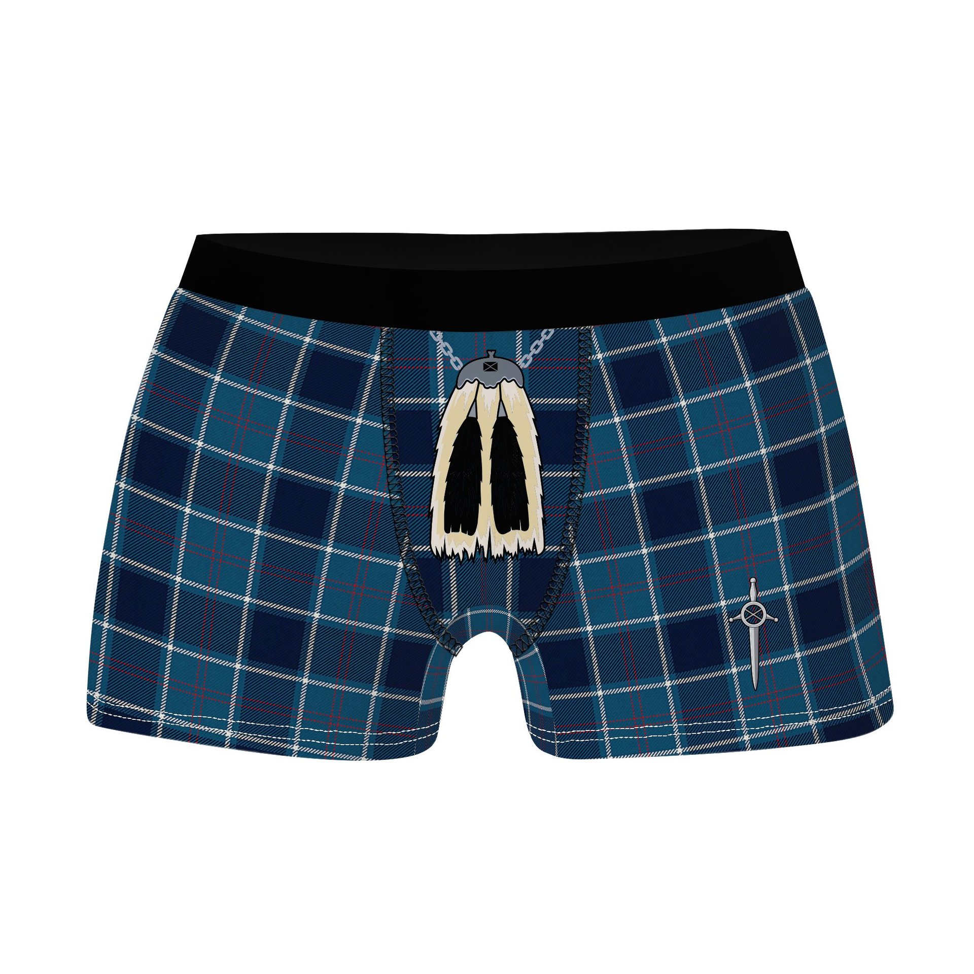 ScotsTee Shop Scottish US Navy Modern Clan Highland Kilt Sporran Tartan Boxer Briefs