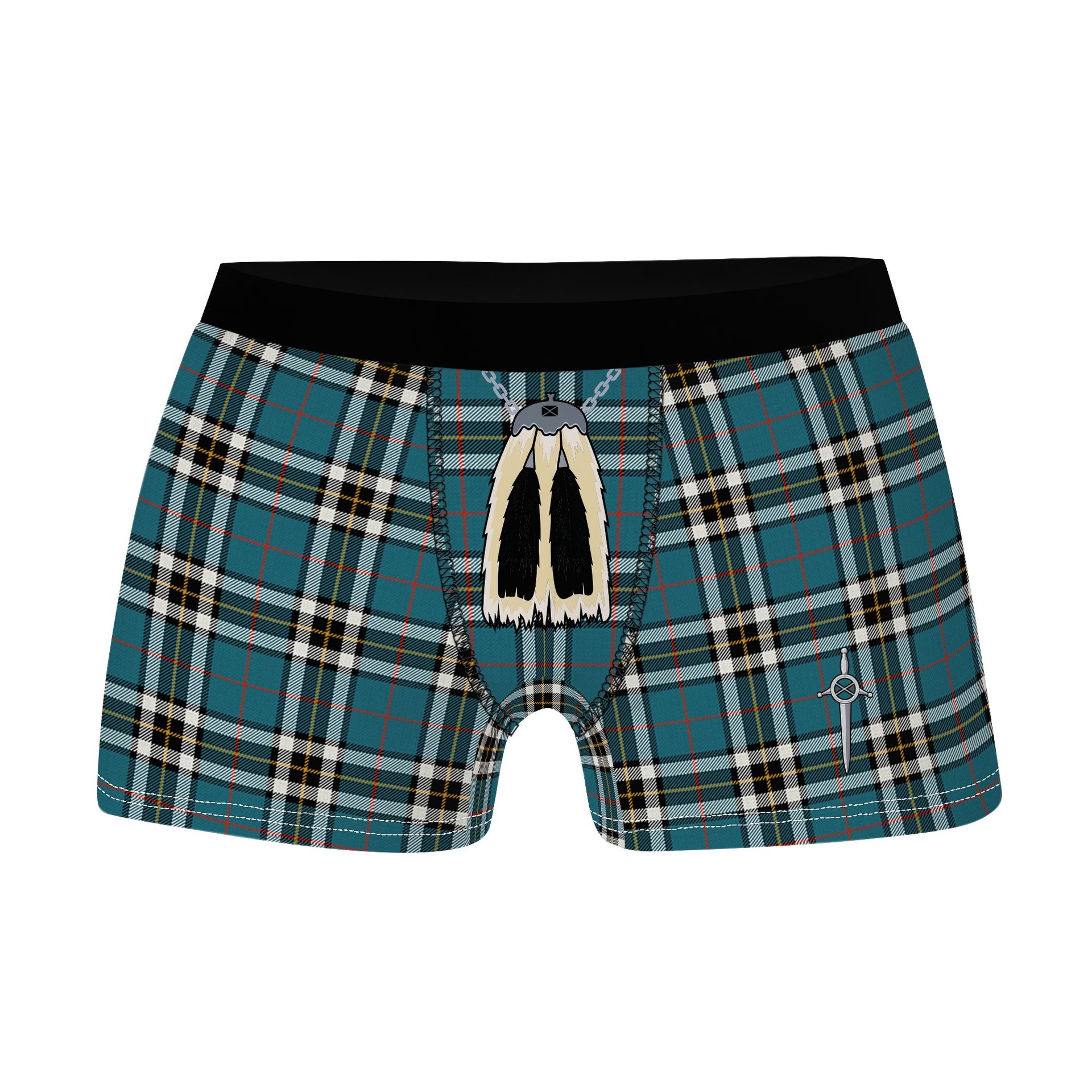 ScotsTee Shop Scottish Thompson Dress Blue Ancient Clan Highland Kilt Sporran Tartan Boxer Briefs