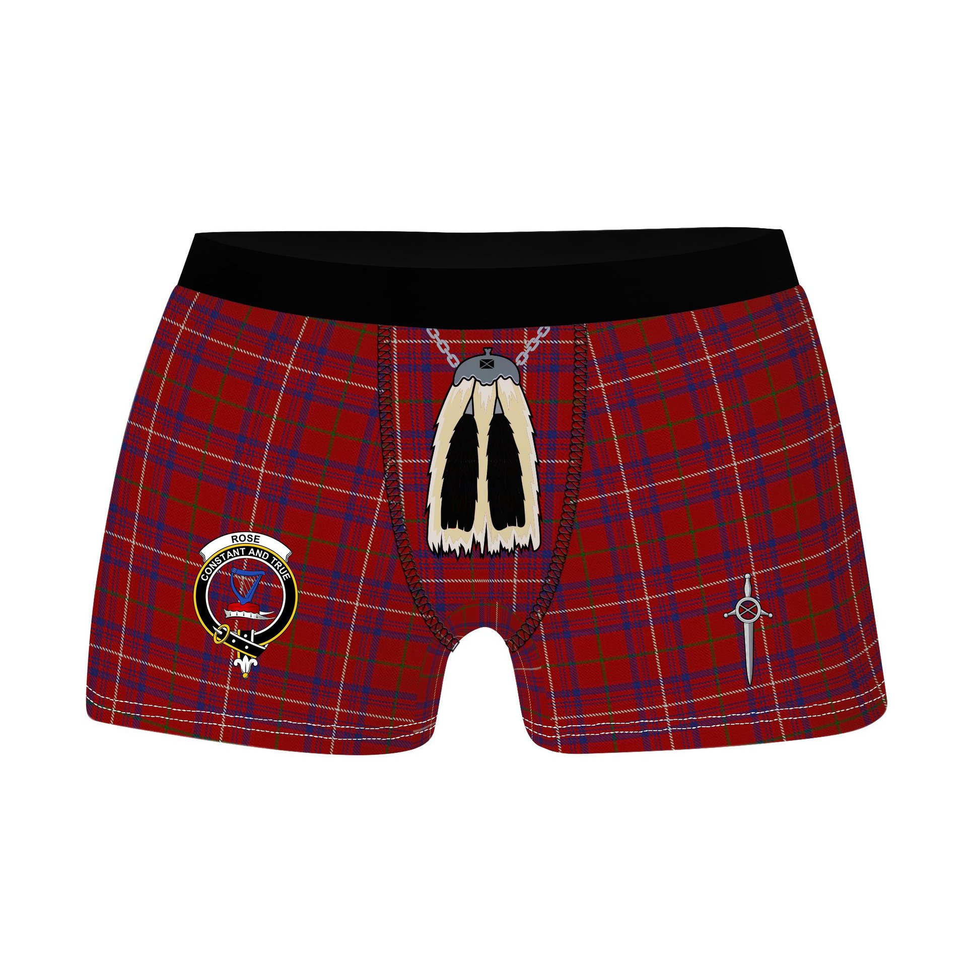 ScotsTee Shop Scottish Rose Clan Crest Highland Kilt Sporran Tartan Boxer Briefs