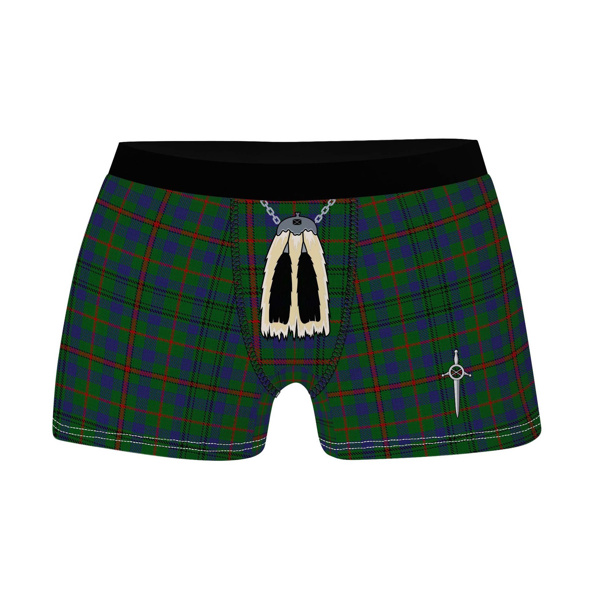 ScotsTee Shop Scottish Moncrieff of Atholl Clan Highland Kilt Sporran Tartan Boxer Briefs