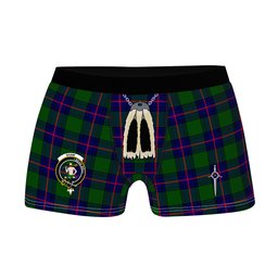 ScotsTee Shop Scottish Shaw Modern Clan Crest Highland Kilt Sporran Tartan Boxer Briefs