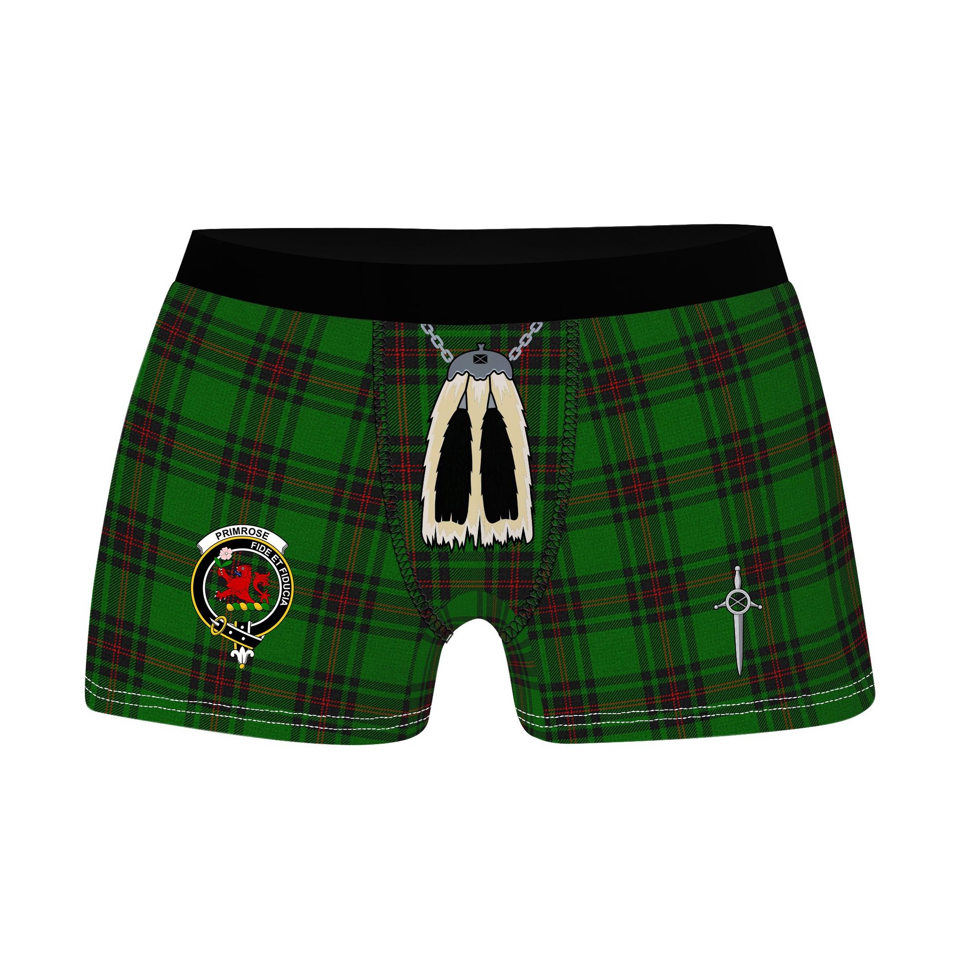 ScotsTee Shop Scottish Primrose Clan Crest Highland Kilt Sporran Tartan Boxer Briefs