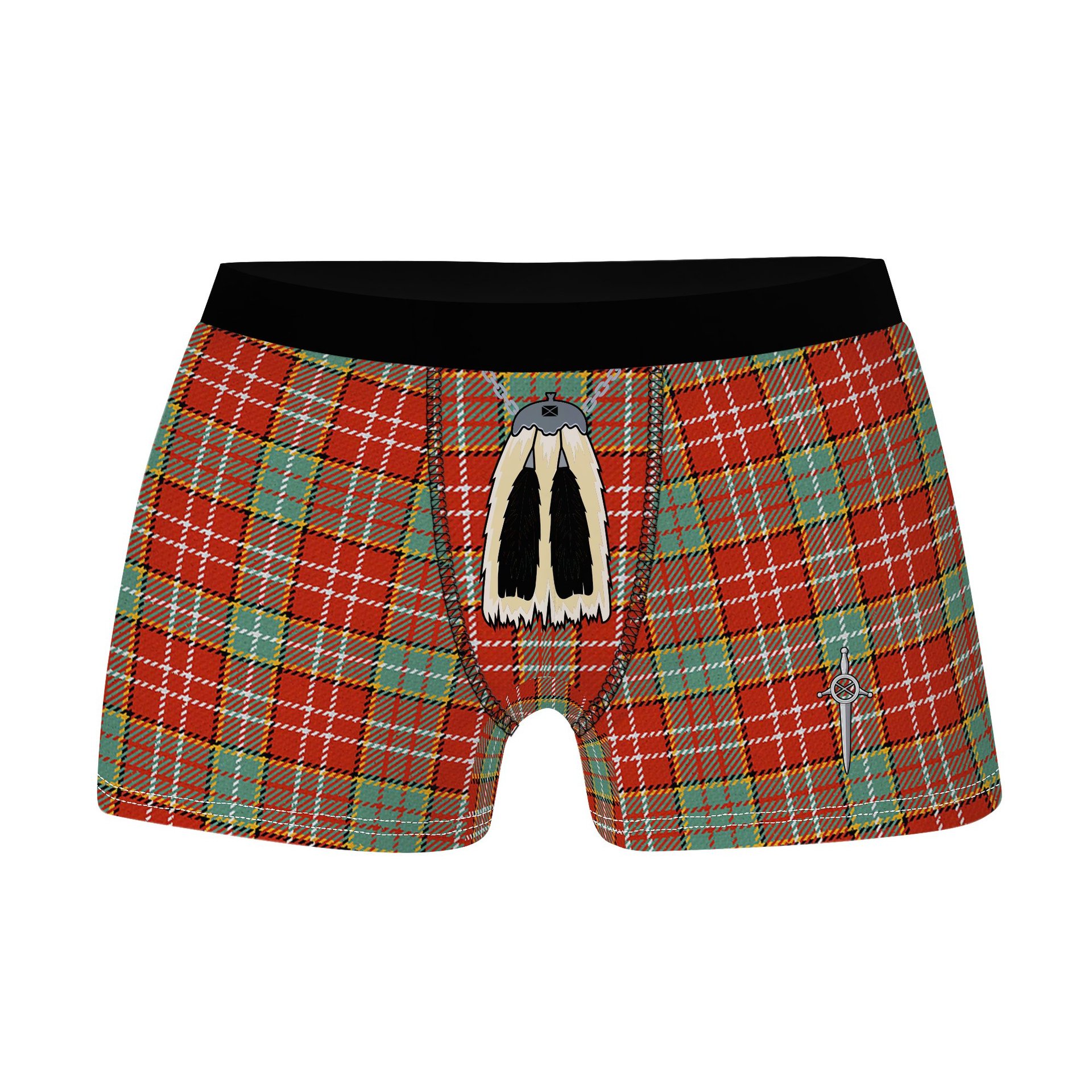 ScotsTee Shop Scottish Ogilvie (Ogilvy) Ancient Clan Highland Kilt Sporran Tartan Boxer Briefs