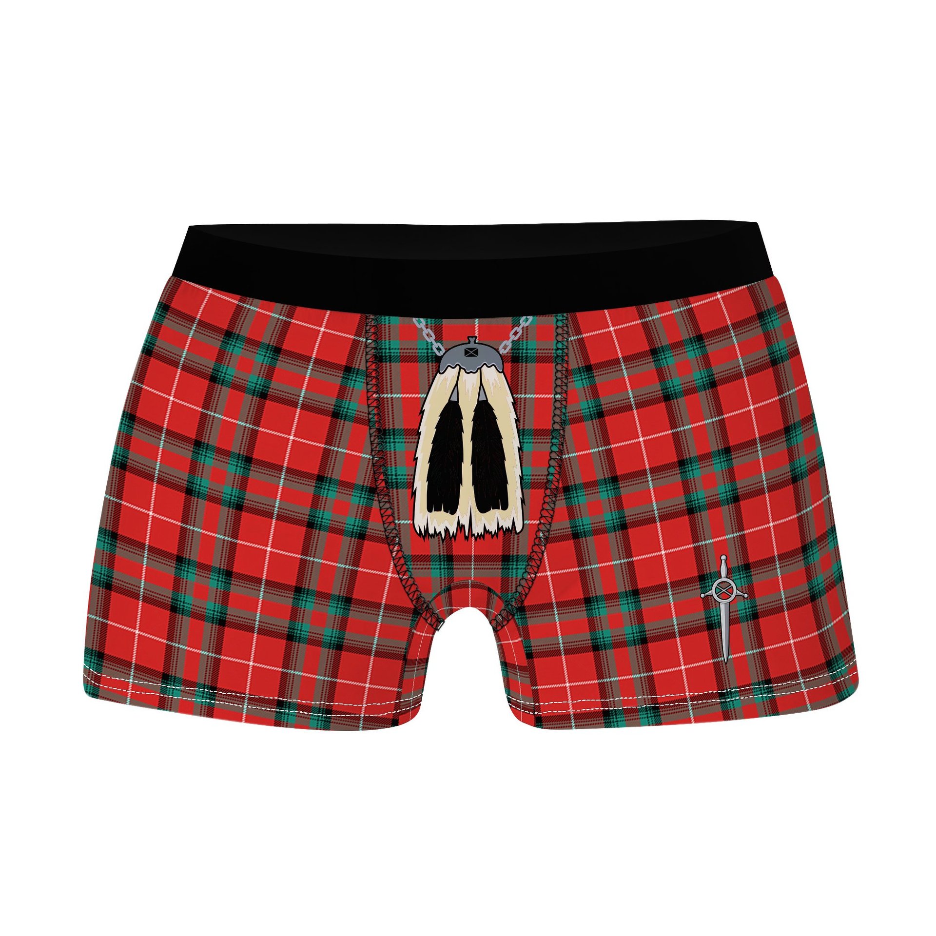 ScotsTee Shop Scottish Stewart Stuart of Bute Clan Highland Kilt Sporran Tartan Boxer Briefs
