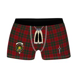 ScotsTee Shop Scottish Dundas Red Clan Crest Highland Kilt Sporran Tartan Boxer Briefs