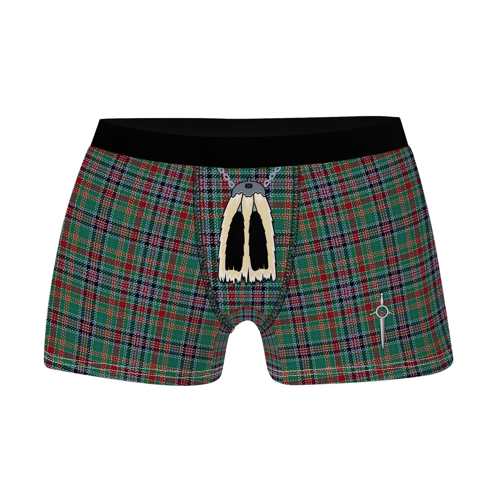 ScotsTee Shop Scottish Russell Old Ancient Clan Highland Kilt Sporran Tartan Boxer Briefs