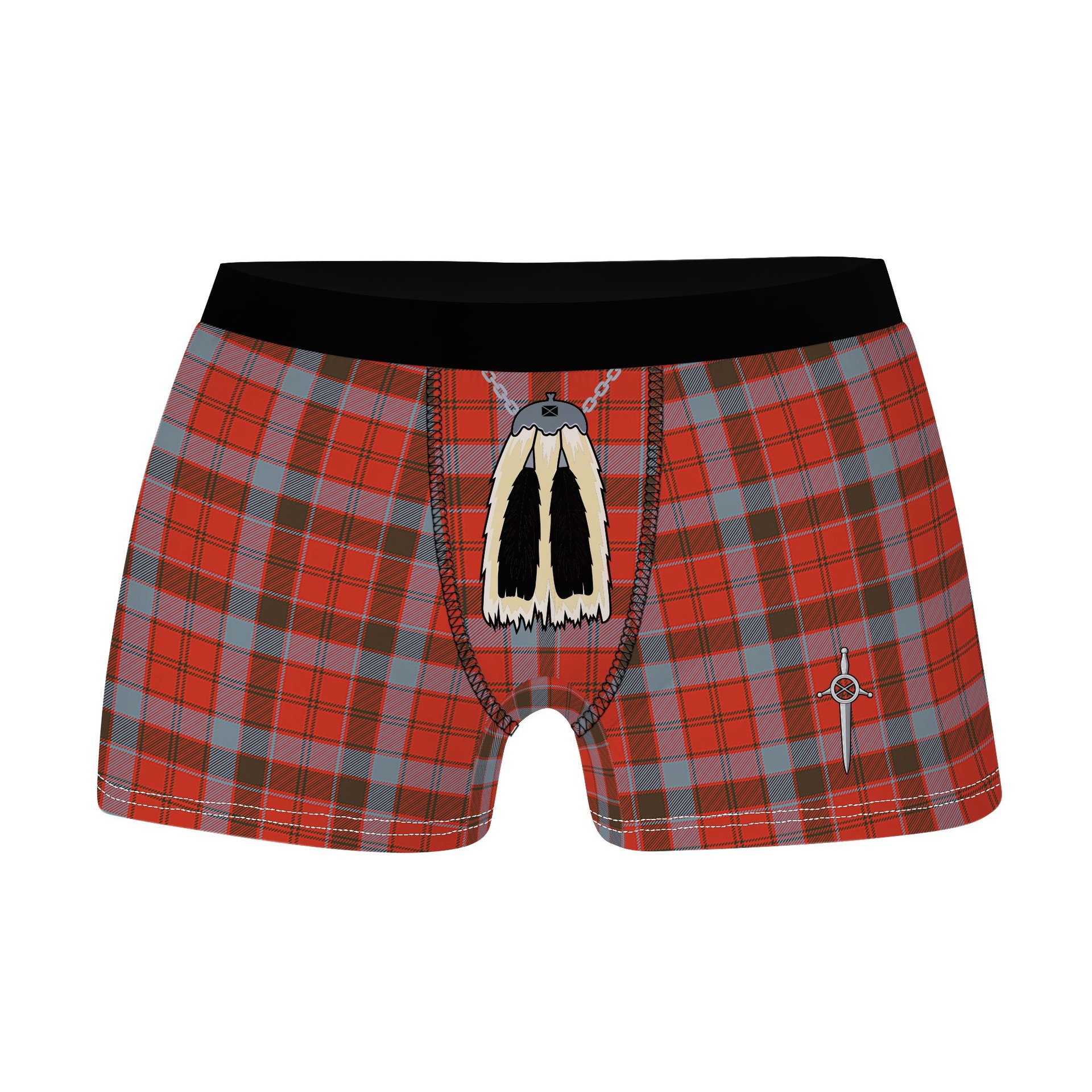 ScotsTee Shop Scottish Robertson Weathered Clan Highland Kilt Sporran Tartan Boxer Briefs