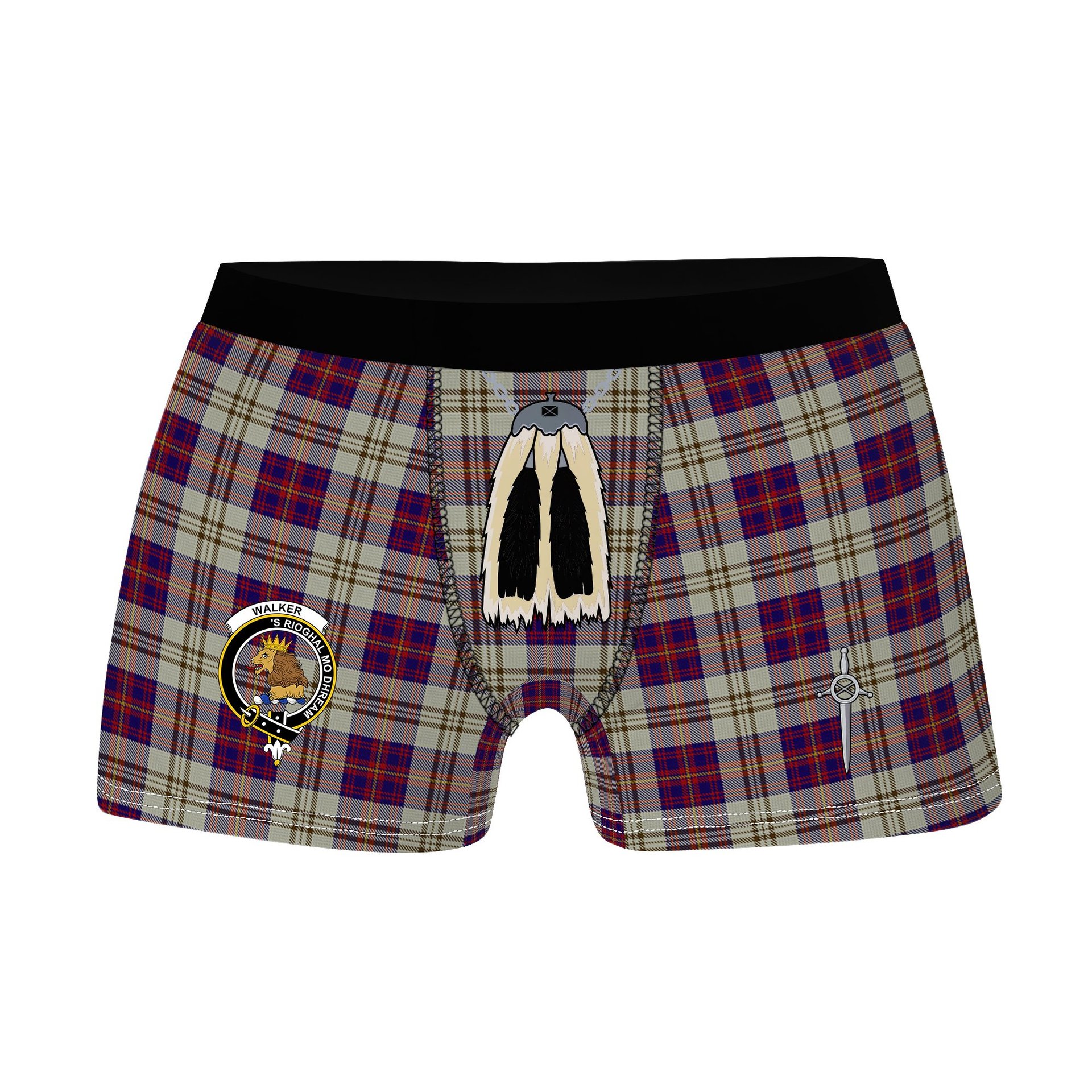 ScotsTee Shop Scottish Walker Dress Clan Crest Highland Kilt Sporran Tartan Boxer Briefs