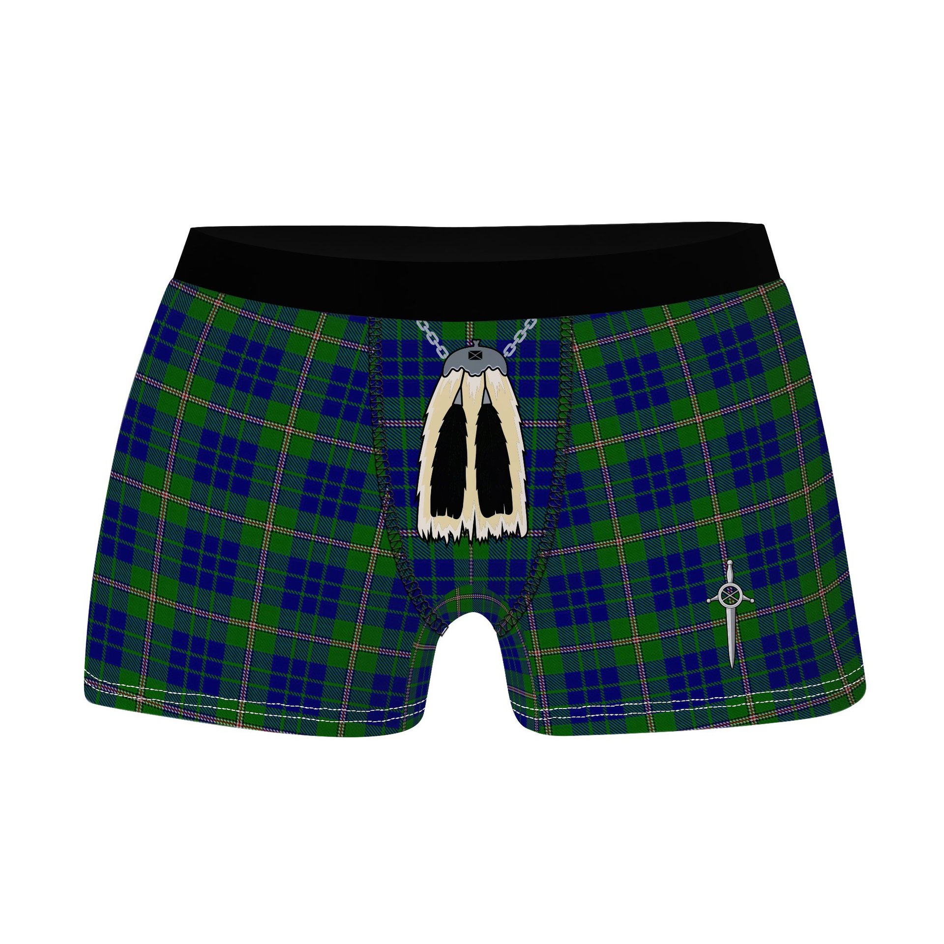ScotsTee Shop Scottish Nowell Clan Highland Kilt Sporran Tartan Boxer Briefs