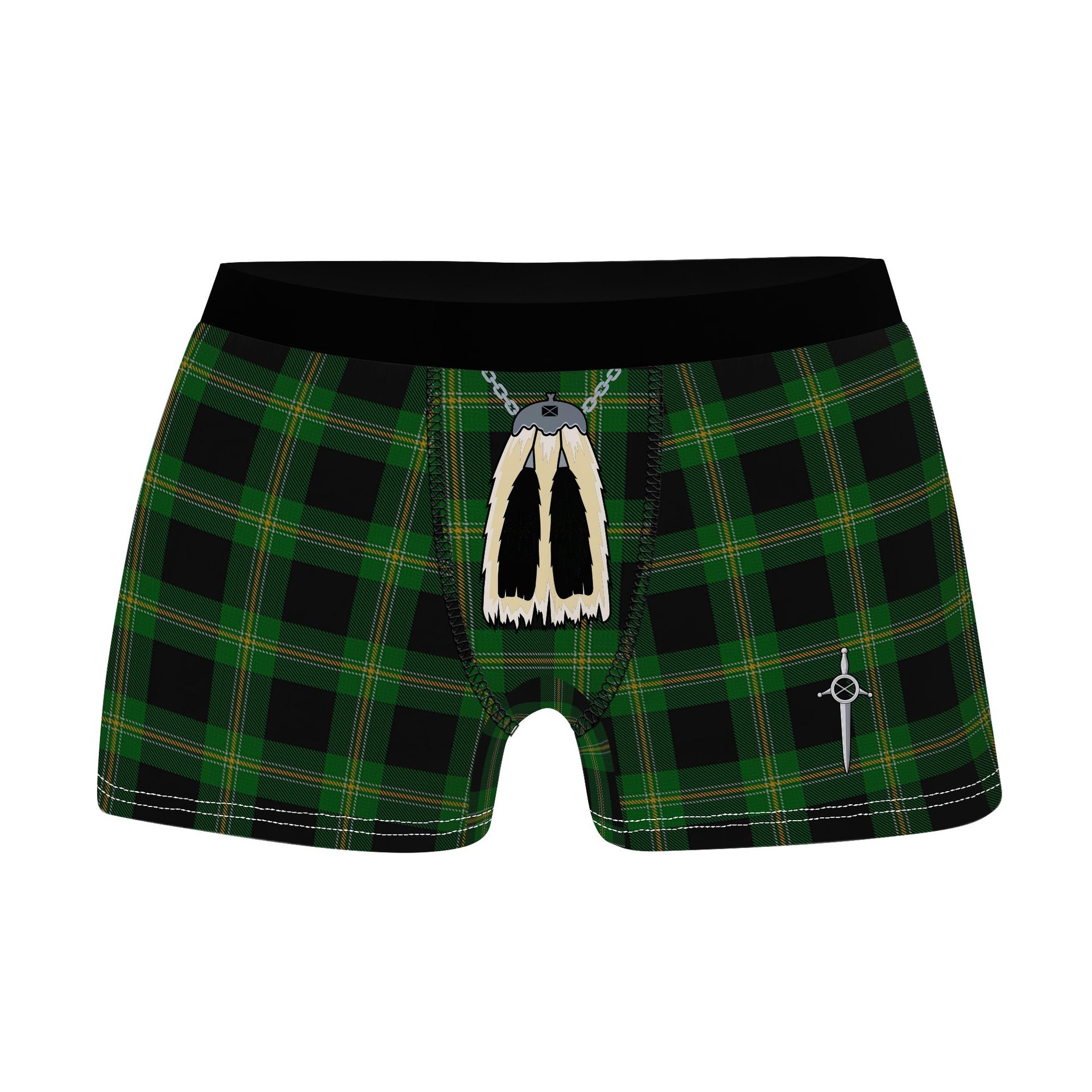 ScotsTee Shop Scottish Perry Hunting Green Clan Highland Kilt Sporran Tartan Boxer Briefs