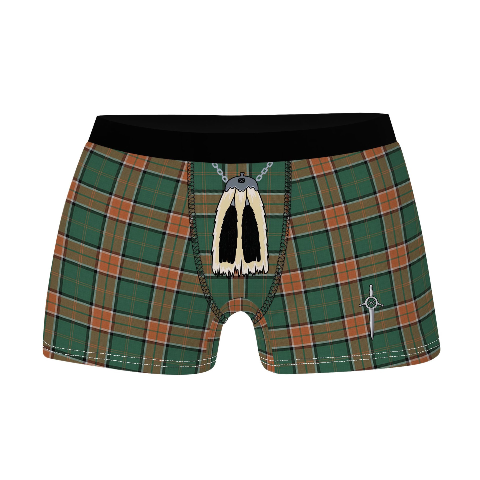 ScotsTee Shop Scottish Pollock Clan Highland Kilt Sporran Tartan Boxer Briefs