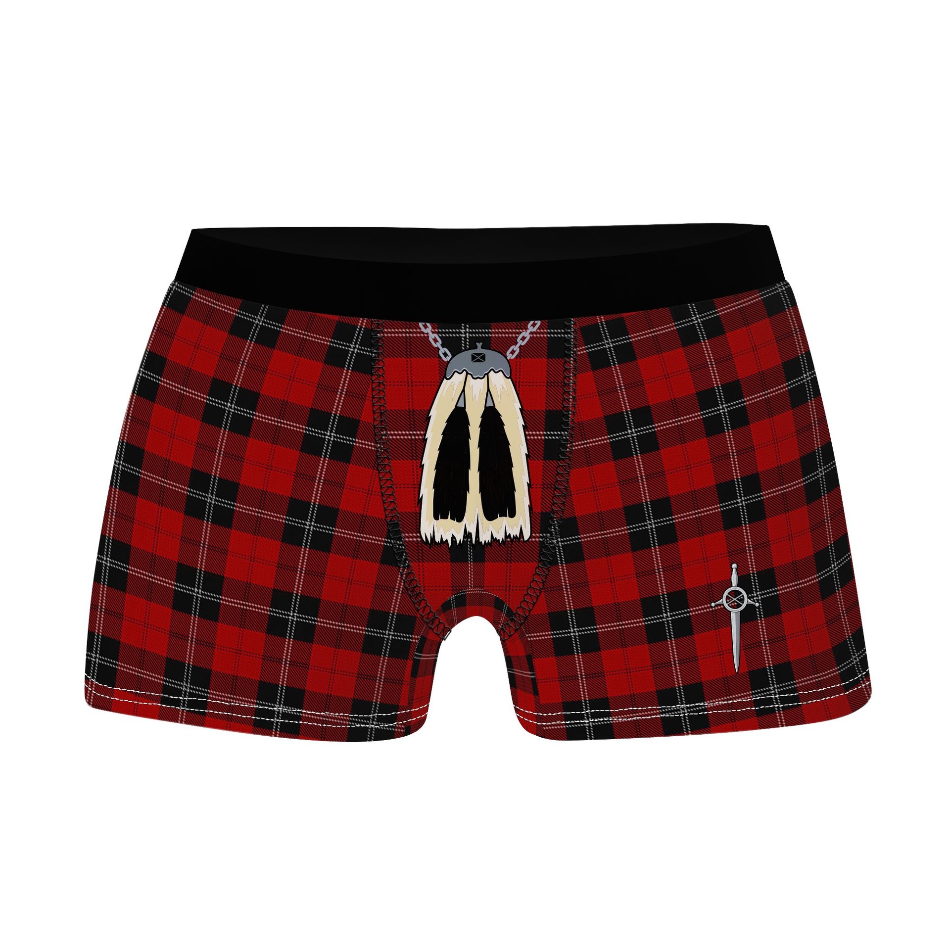 ScotsTee Shop Scottish Ramsay Clan Highland Kilt Sporran Tartan Boxer Briefs