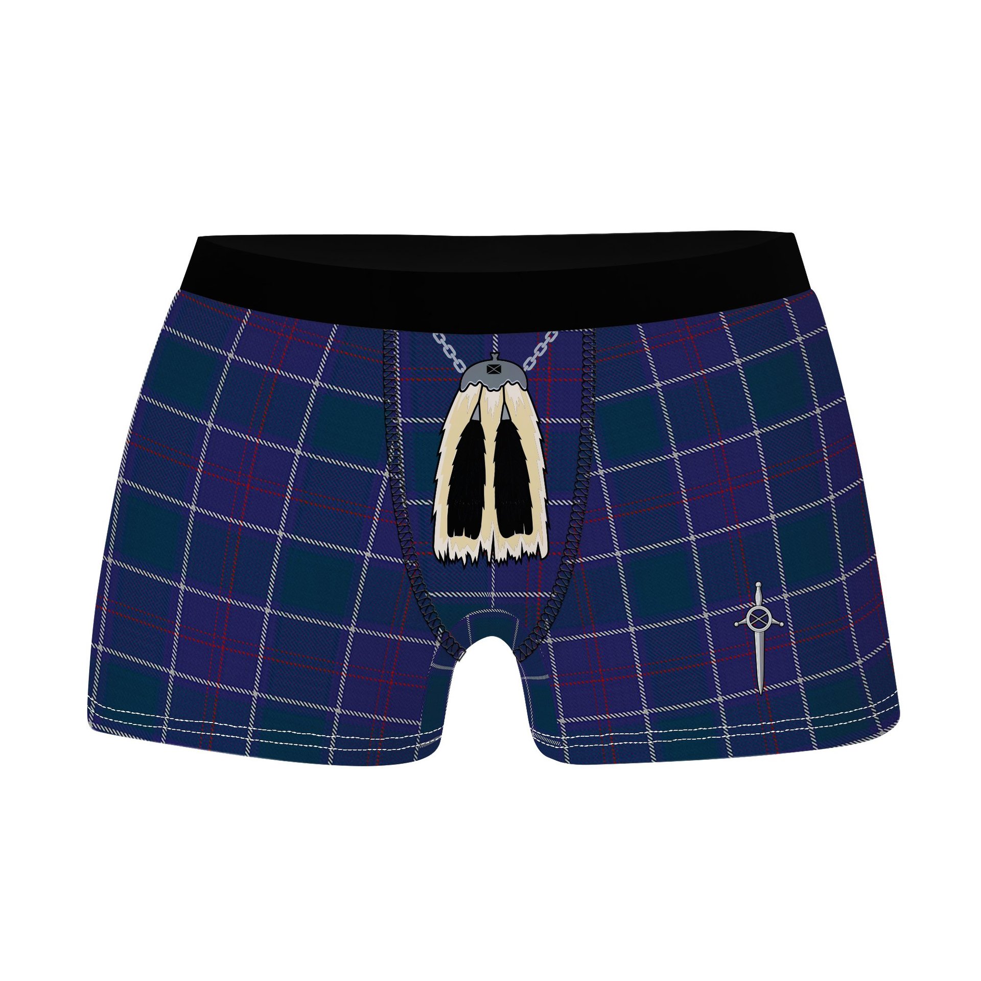 ScotsTee Shop Scottish Navy US Edzell Clan Highland Kilt Sporran Tartan Boxer Briefs