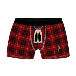 ScotsTee Shop Scottish Monroe Black and Red Clan Highland Kilt Sporran Tartan Boxer Briefs