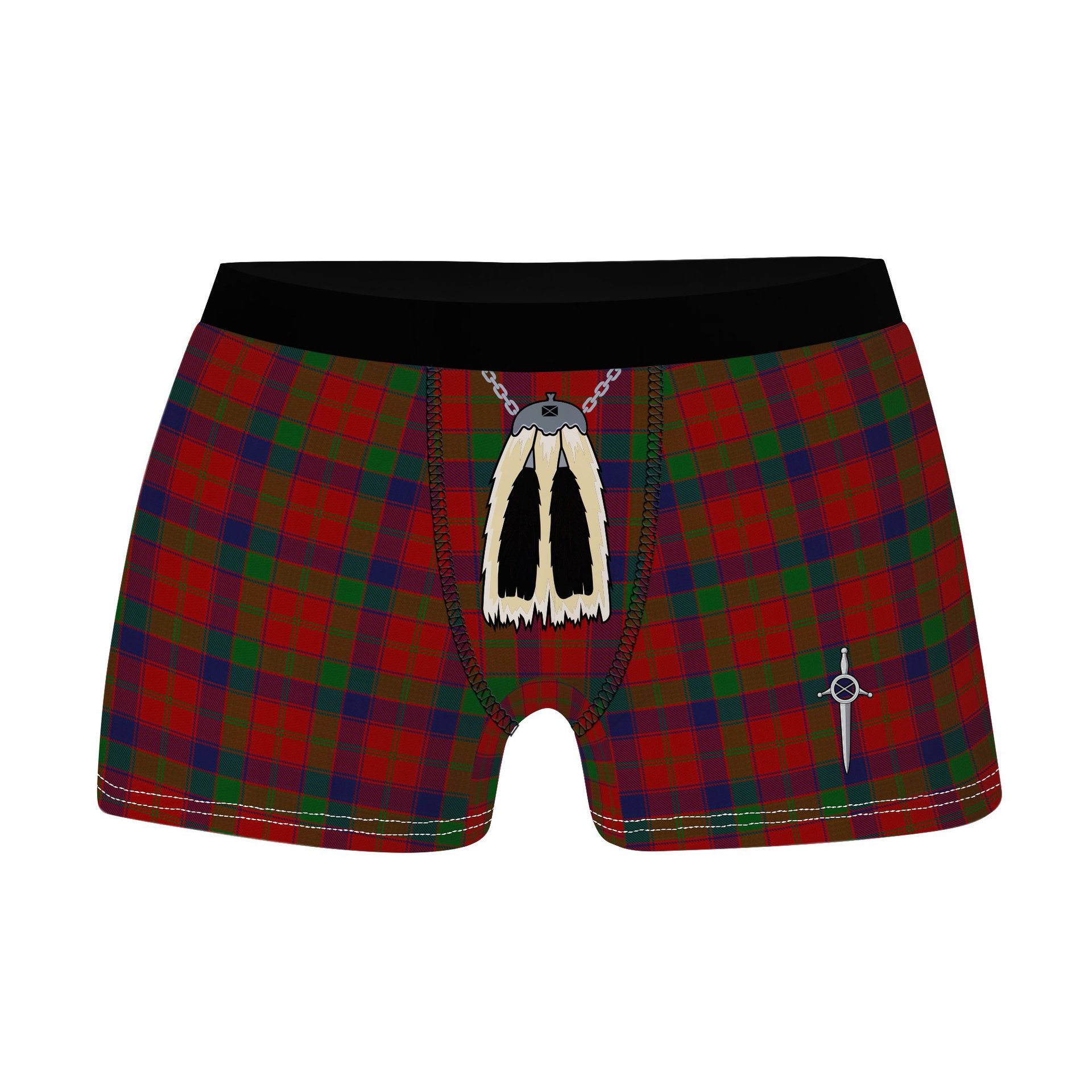 ScotsTee Shop Scottish Robertson Clan Highland Kilt Sporran Tartan Boxer Briefs