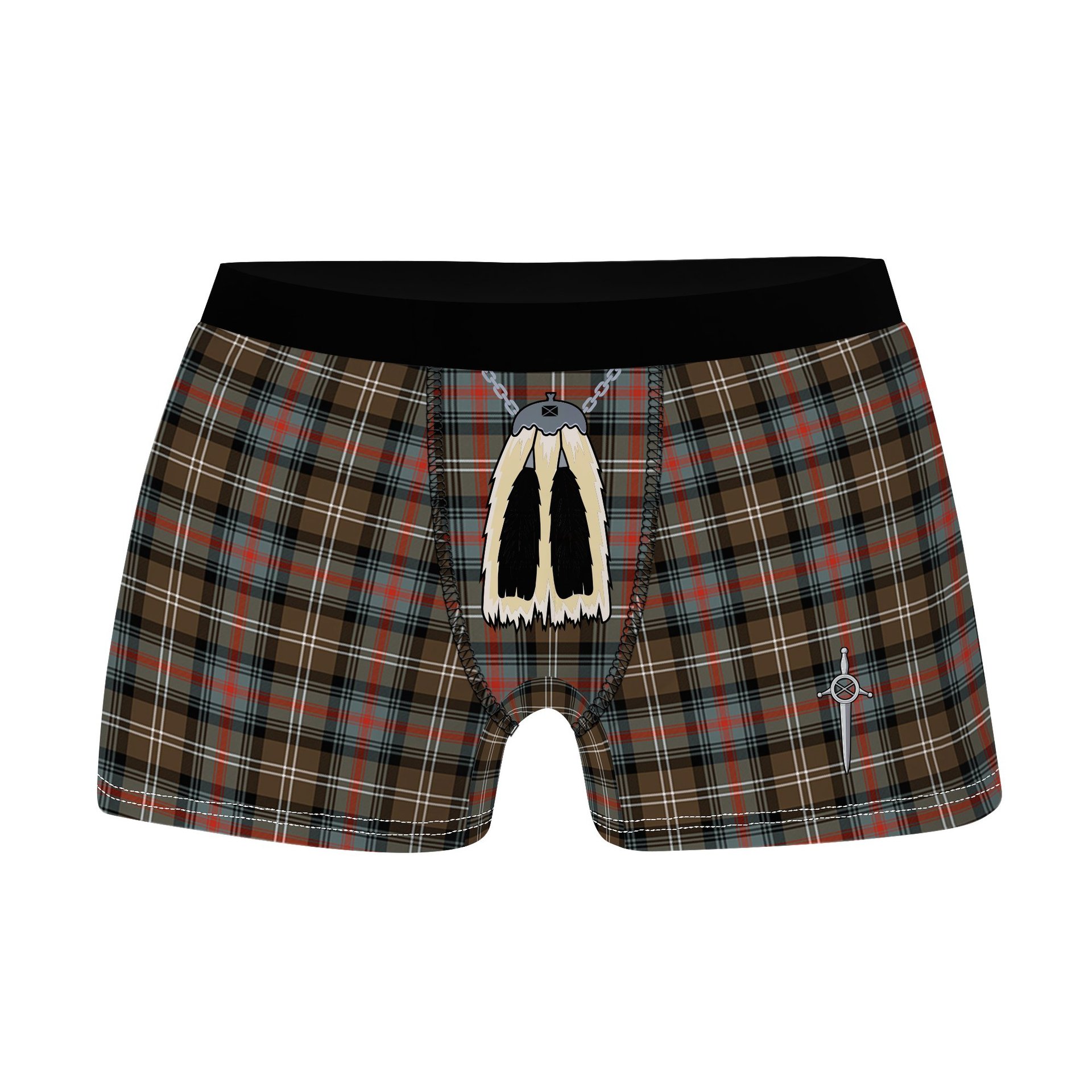 ScotsTee Shop Scottish Sutherland Weathered Clan Highland Kilt Sporran Tartan Boxer Briefs