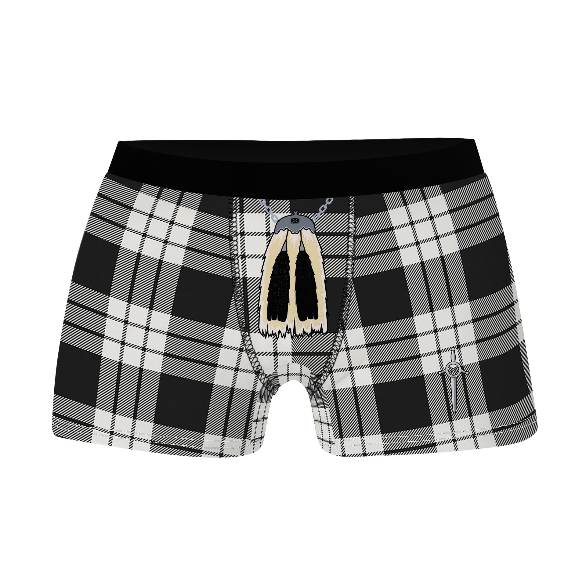ScotsTee Shop Scottish McFarland Black White Clan Highland Kilt Sporran Tartan Boxer Briefs