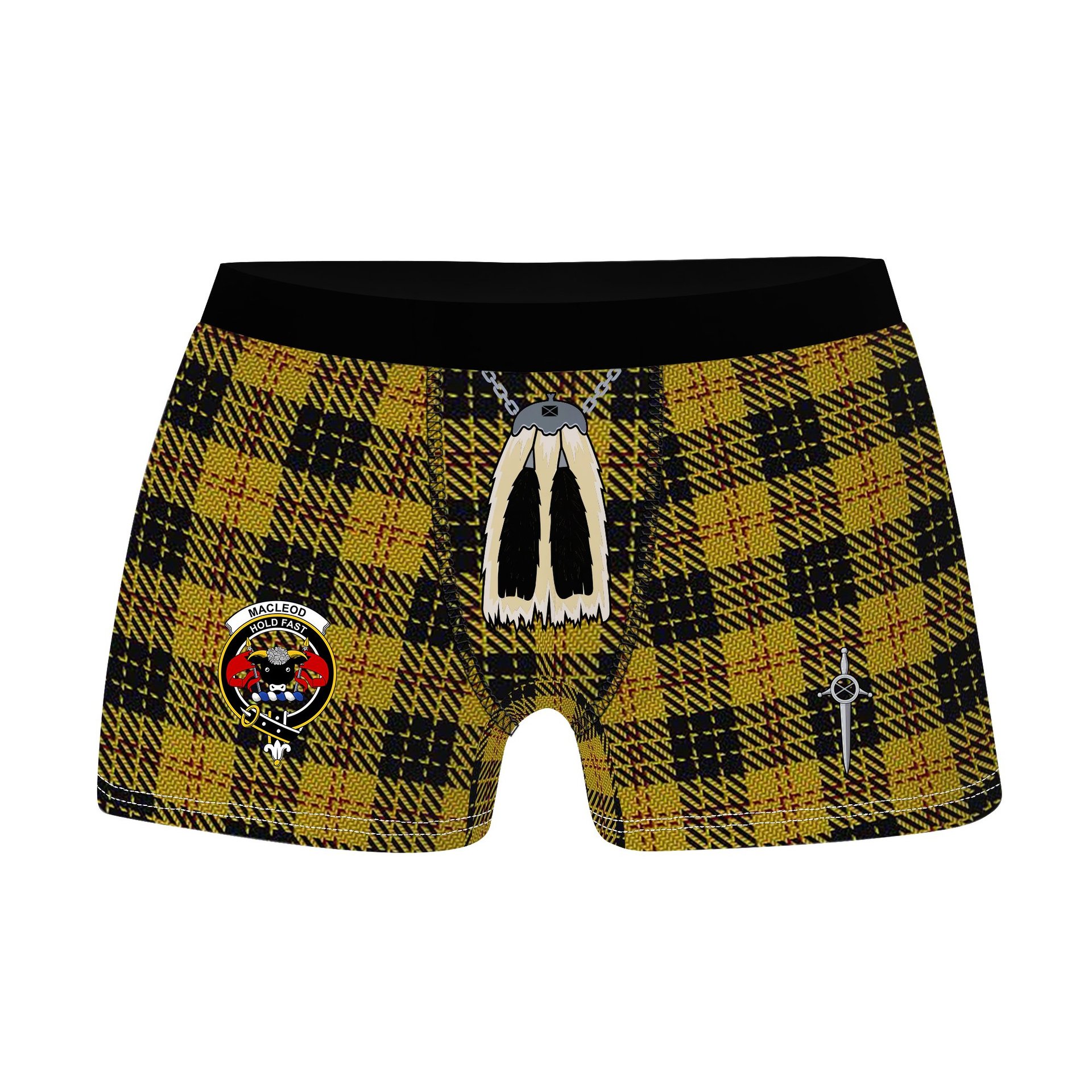 ScotsTee Shop Scottish MacLeod Clan Crest Highland Kilt Sporran Tartan Boxer Briefs