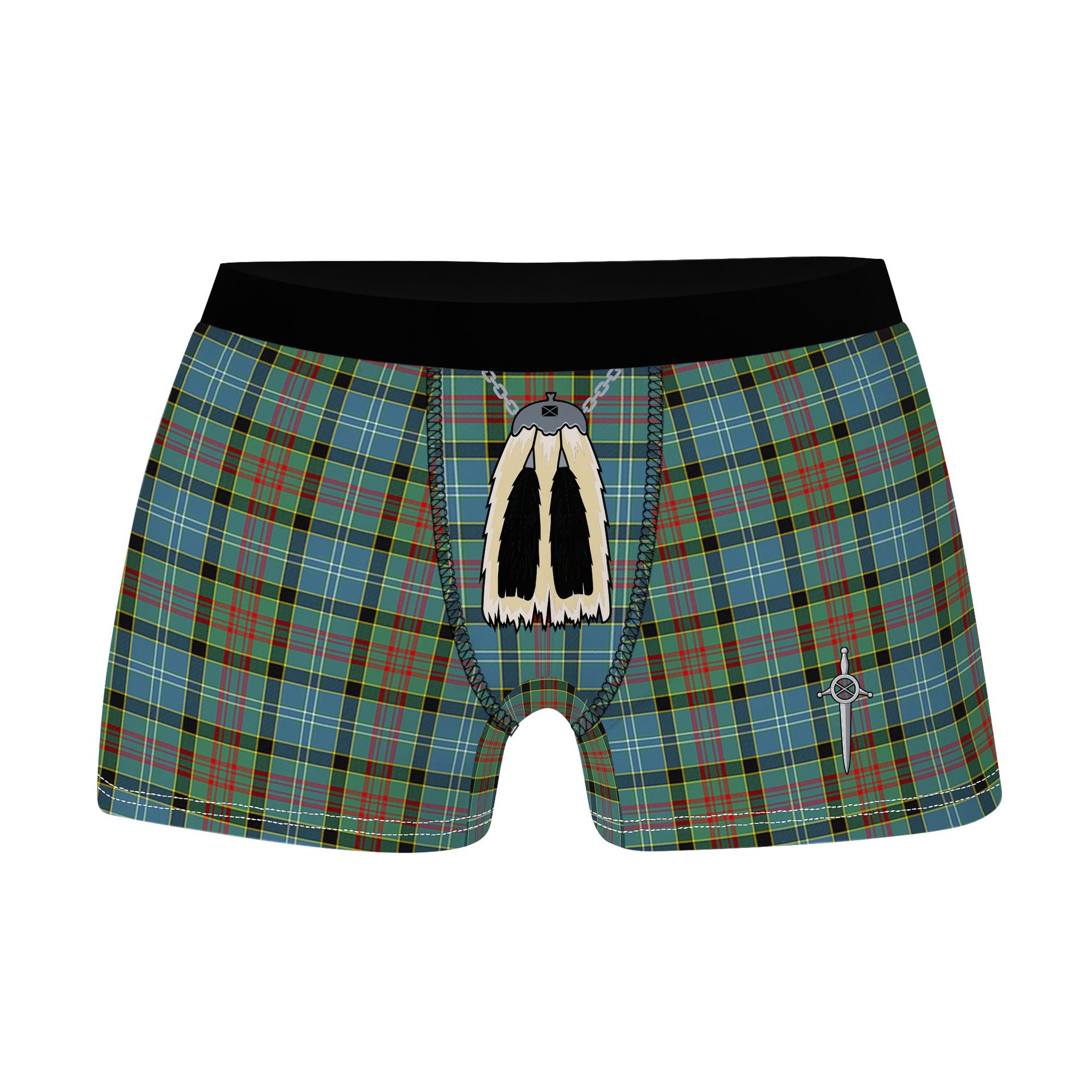 ScotsTee Shop Scottish Porterfield Clan Highland Kilt Sporran Tartan Boxer Briefs