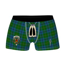 ScotsTee Shop Scottish Johnston Clan Crest Highland Kilt Sporran Tartan Boxer Briefs