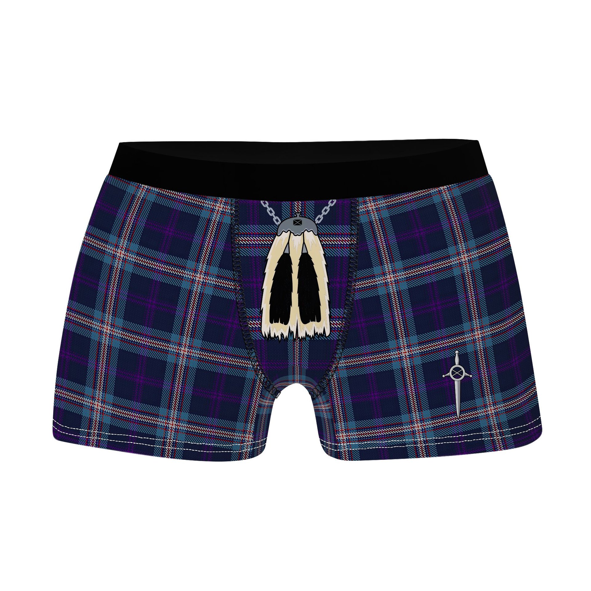 ScotsTee Shop Scottish Nevoy Clan Highland Kilt Sporran Tartan Boxer Briefs
